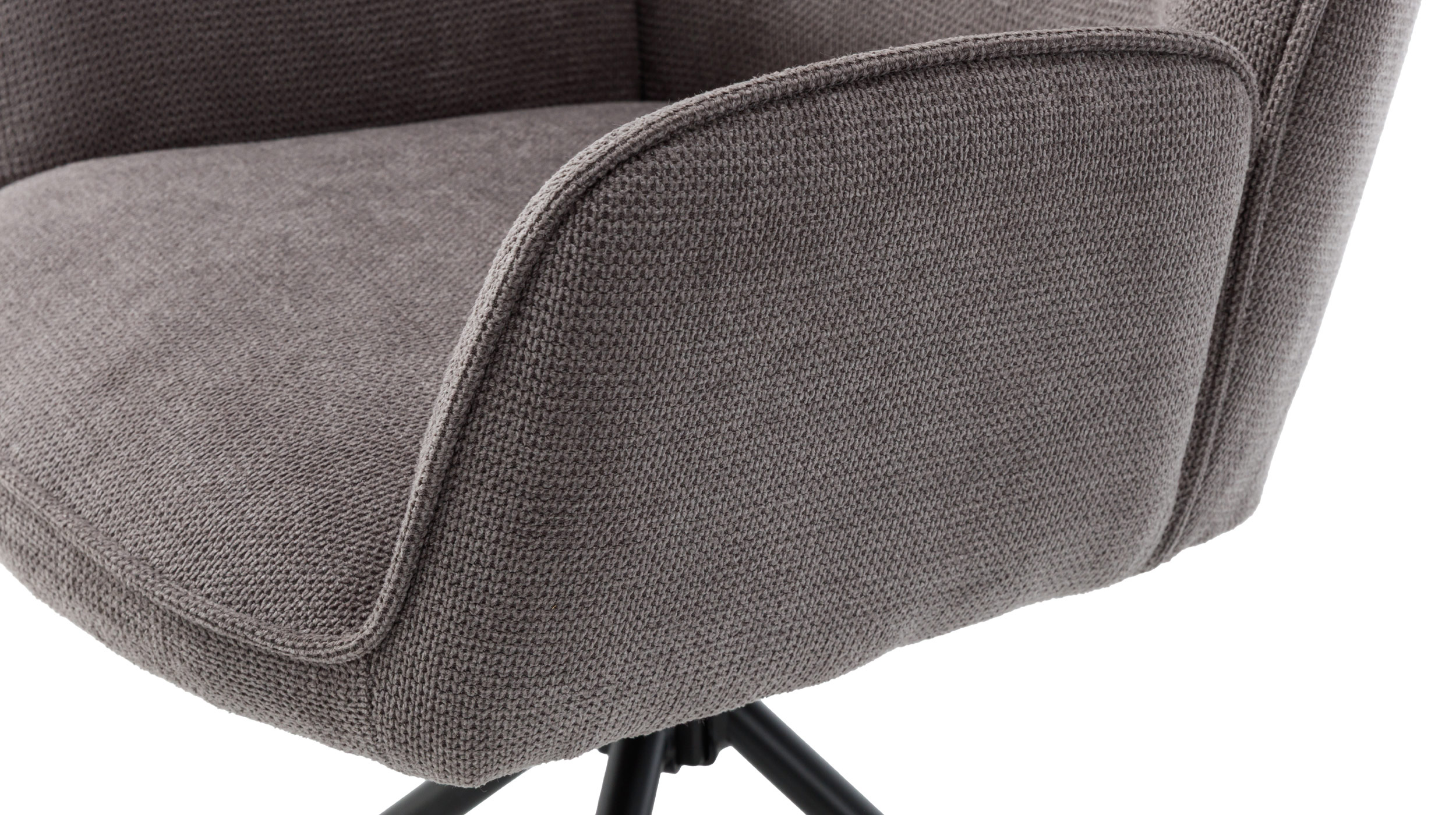 Armlehnstuhl grau Drehstuhl Chenille Optik - MALITA