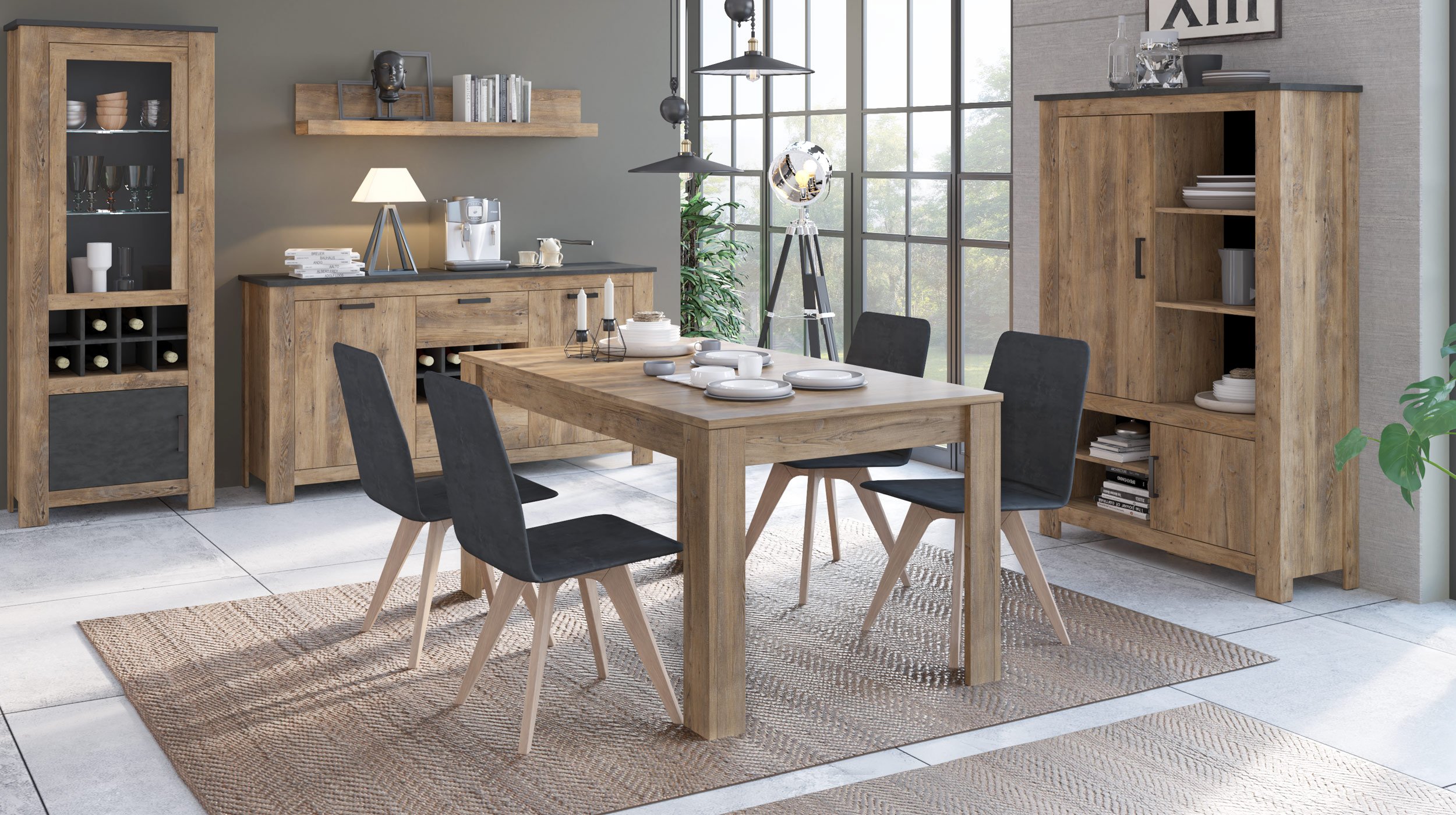 Esstisch 160 x 90 cm ausziehbar Kastanie Breslau - RAPALLO Esstisch 160 x 90 cm ausziehbar Kastanie Breslau - RAPALLO