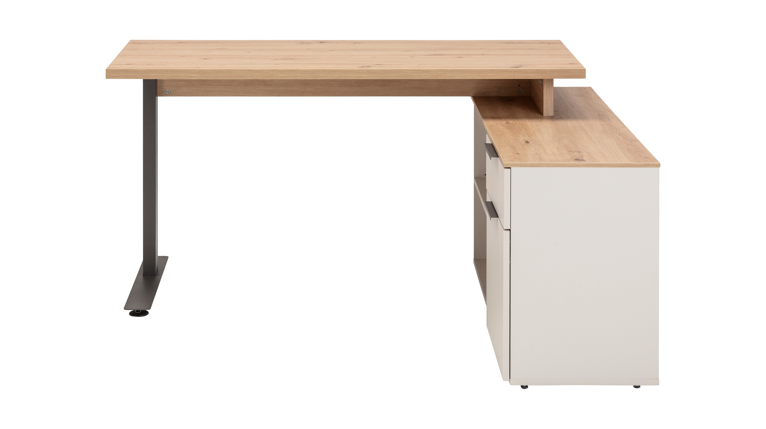 Eck-Schreibtisch beige Artisan Eiche 140 x 120 cm - SYNOS