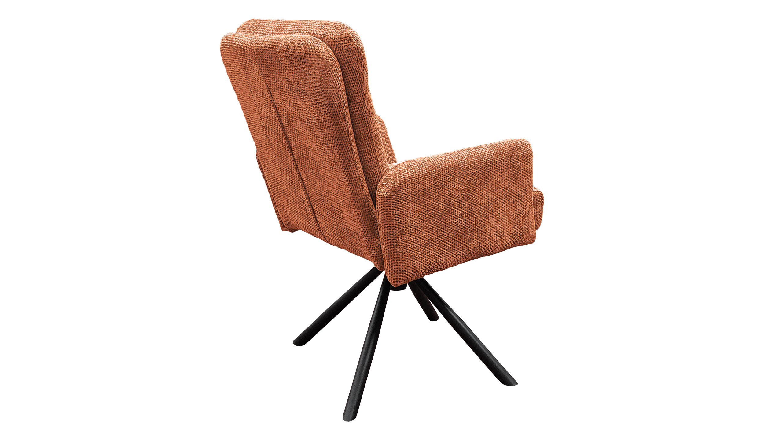 Armlehnstuhl orange Drehstuhl Taschenfederkern Chenille - HEDIA