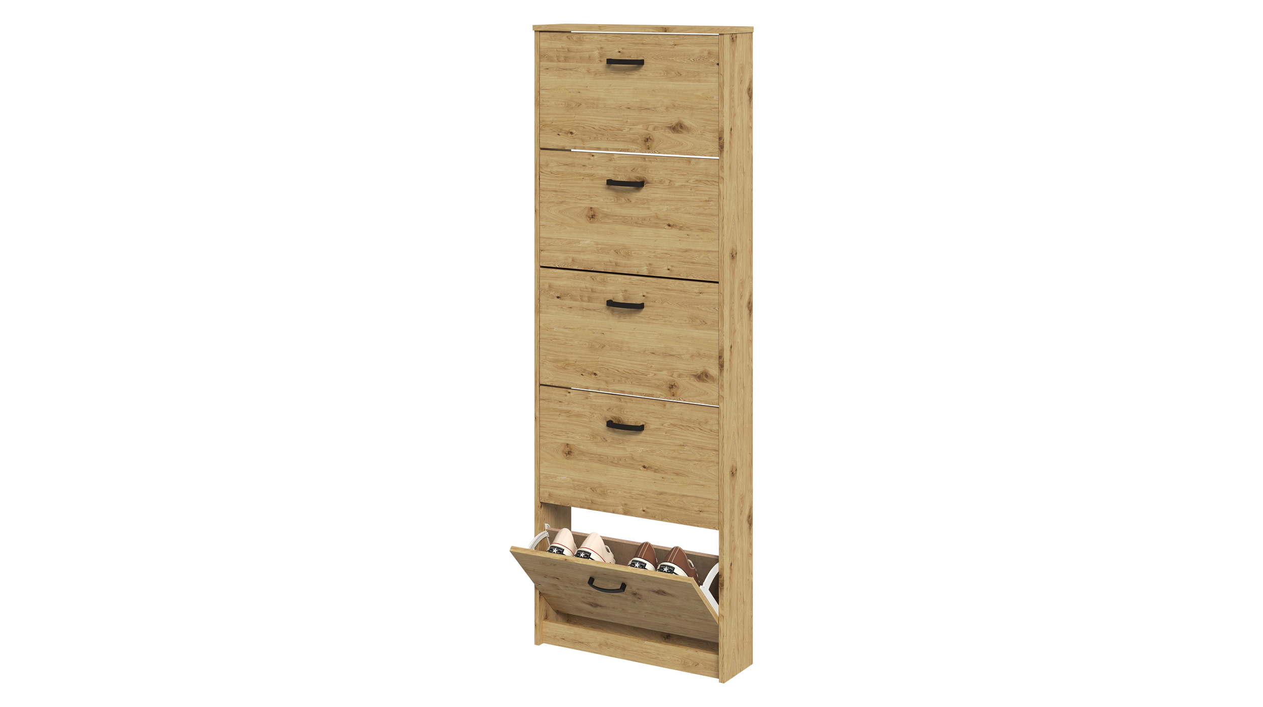 Schuhschrank Artisan Eiche 59 x 169 cm - 5-türig - STEP