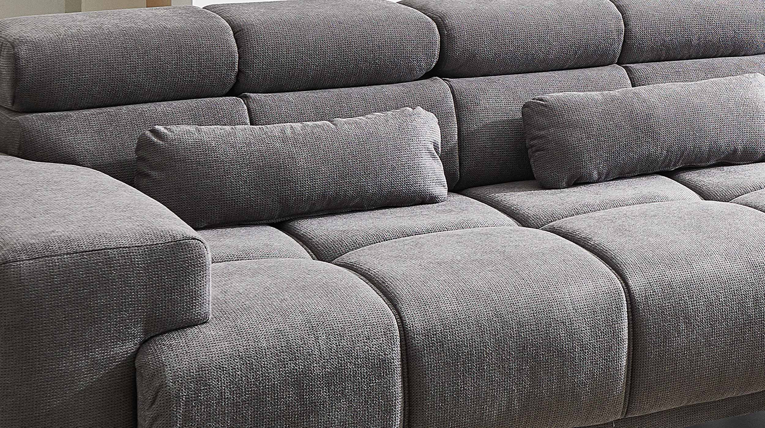Ecksofa grau ausziehbar - Sitztiefenverstellung 285 cm - SPEED Ecksofa grau ausziehbar - Sitztiefenverstellung 285 cm - SPEED