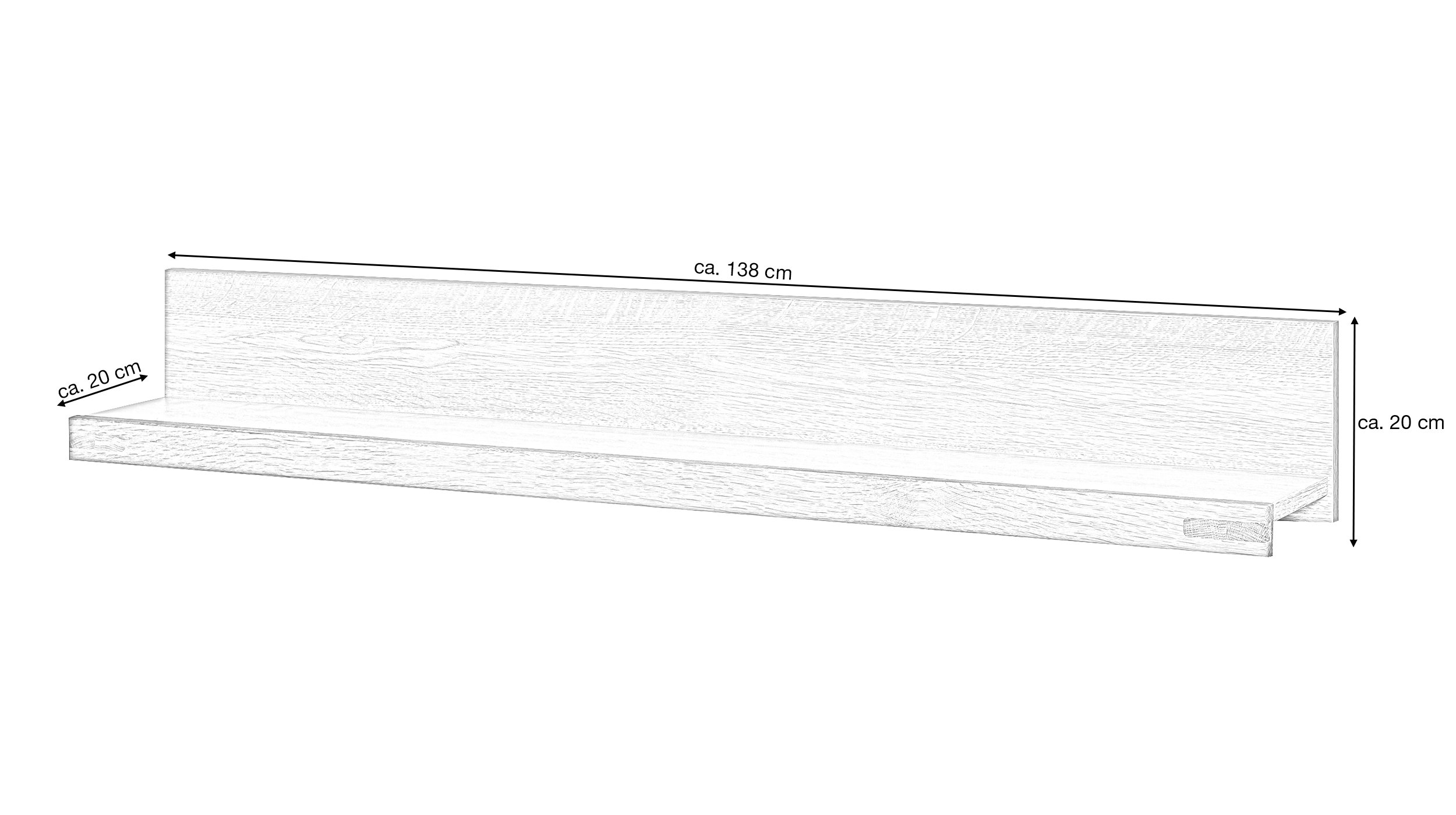 Wandboard Kernbuche teilmassiv geölt 138 cm - FREYJA