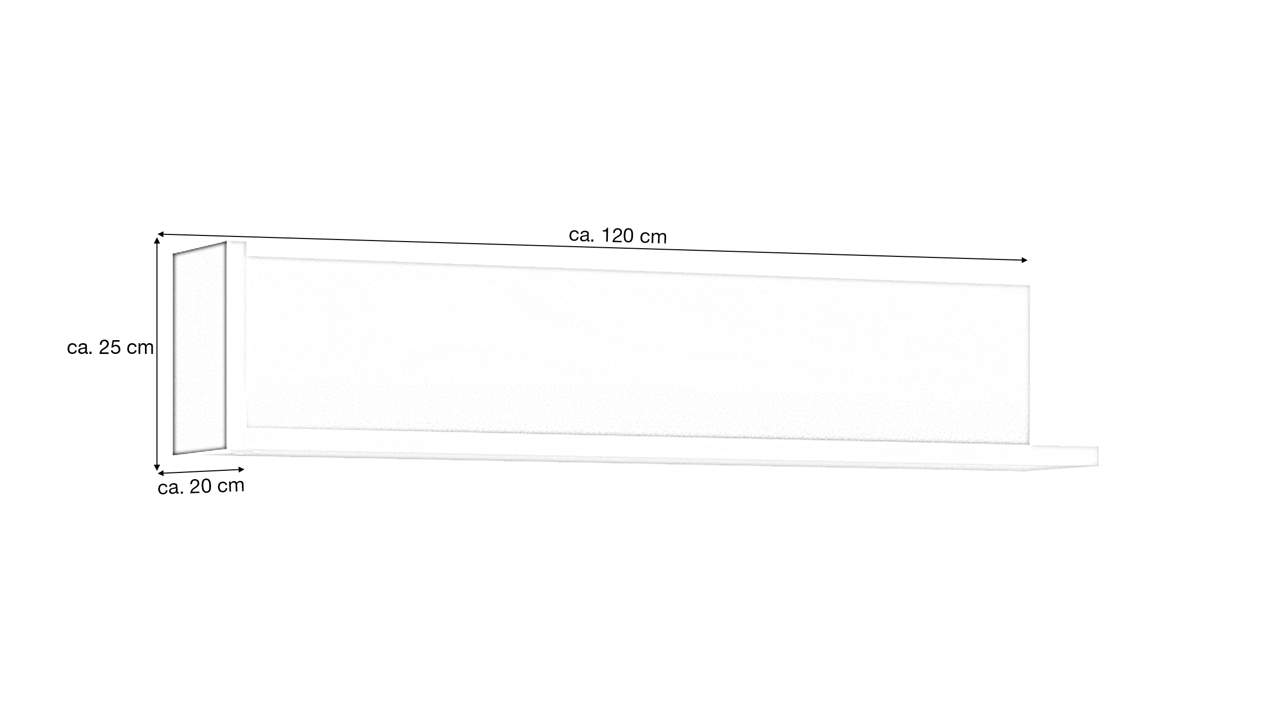 Wandboard weiß Hochglanz 120 cm - LYON