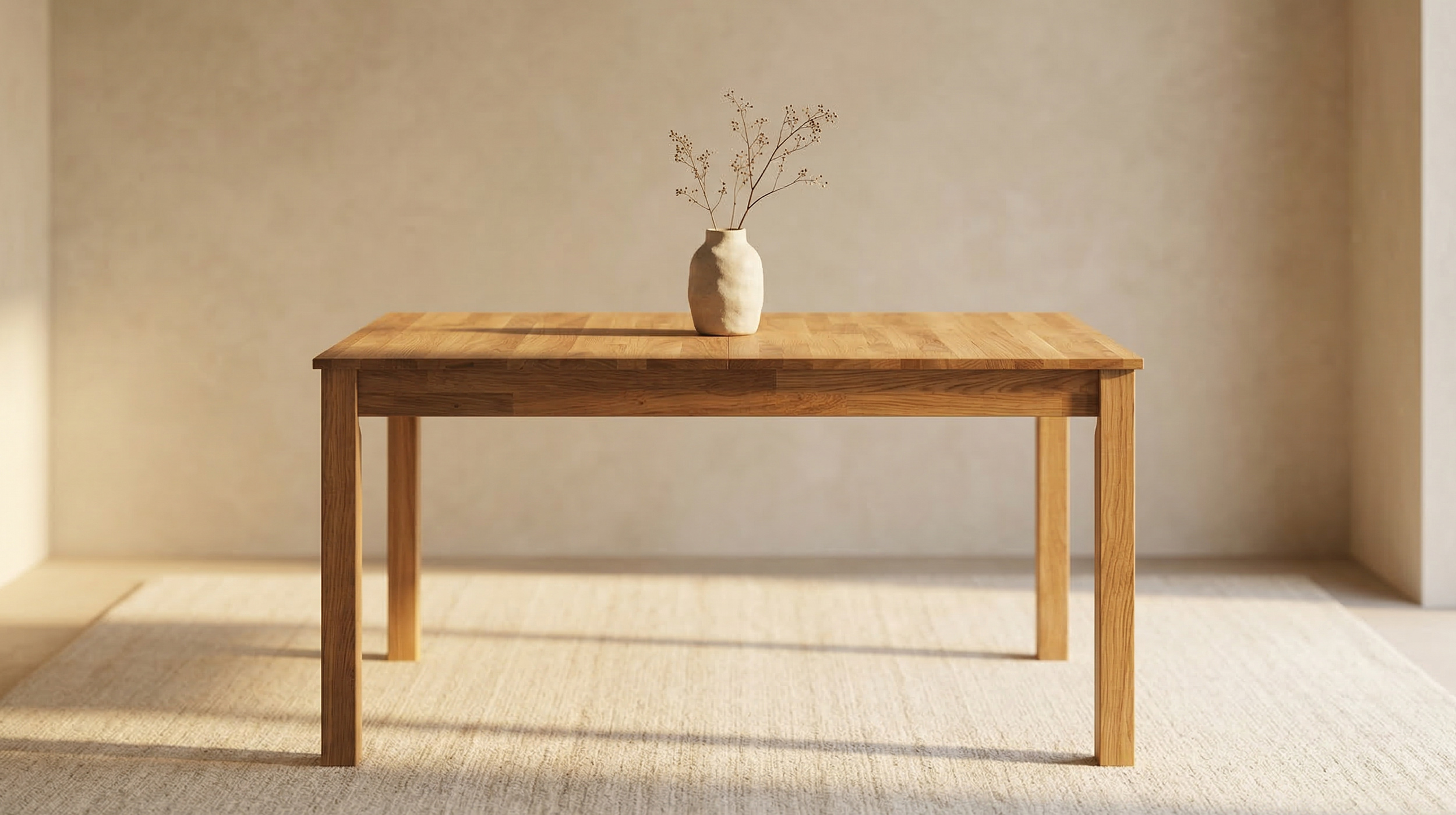 Esstisch 125 cm ausziehbar 165 cm Wildeiche massiv geölt - BASCO