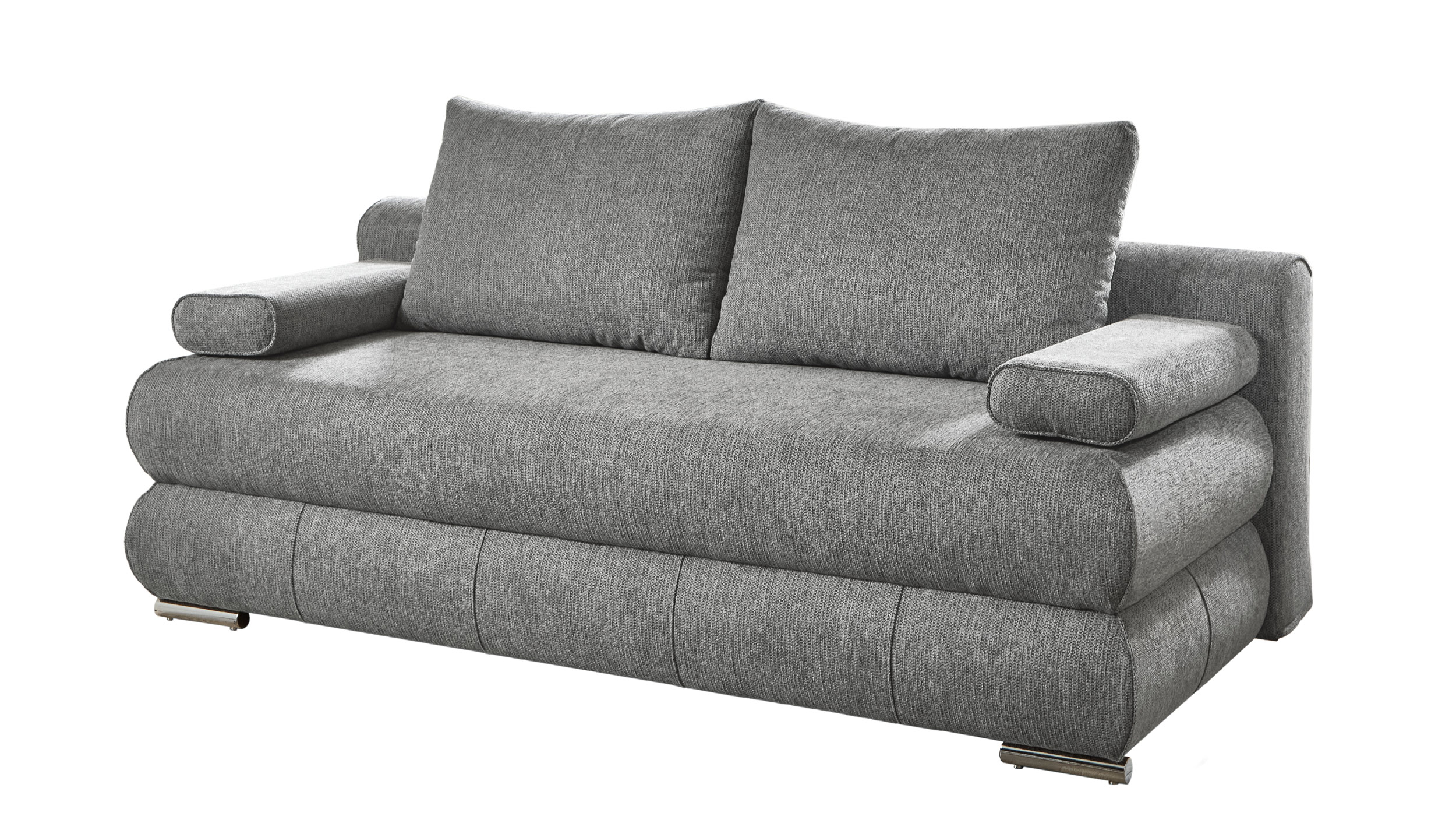 Schlafsofa mit Bettkasten grau 199 x 95 cm - BORNA