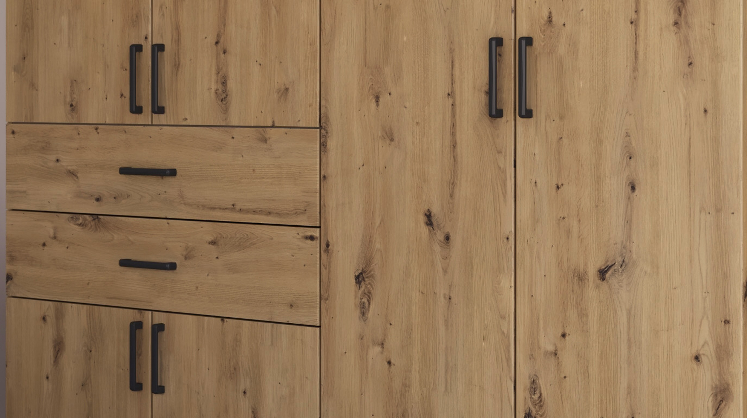 Kleiderschrank Artisan Eiche - 181 cm - rauch - MAIKA