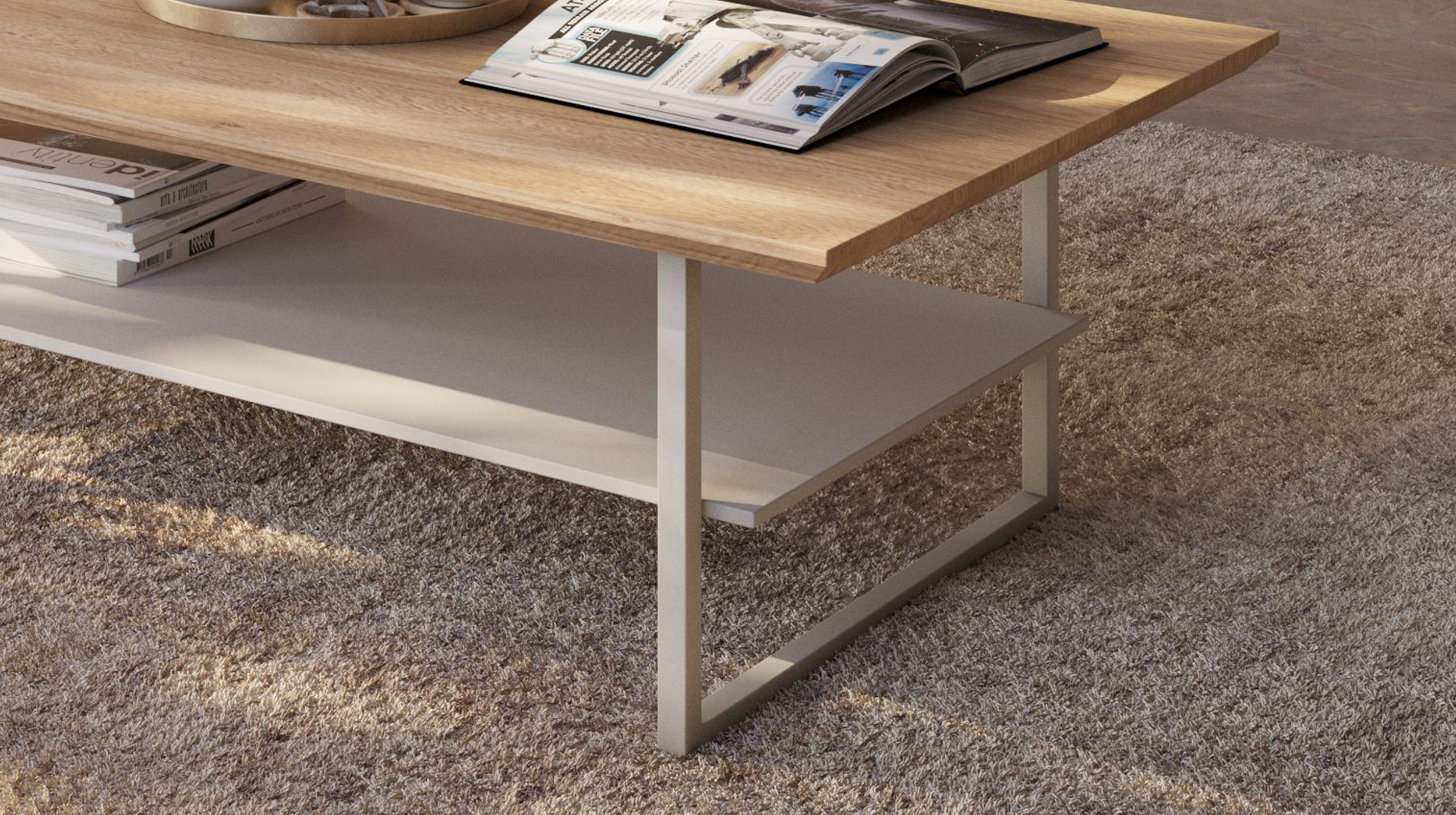 Couchtisch Eiche teilmassiv geölt 115 x 65 cm - KAI 