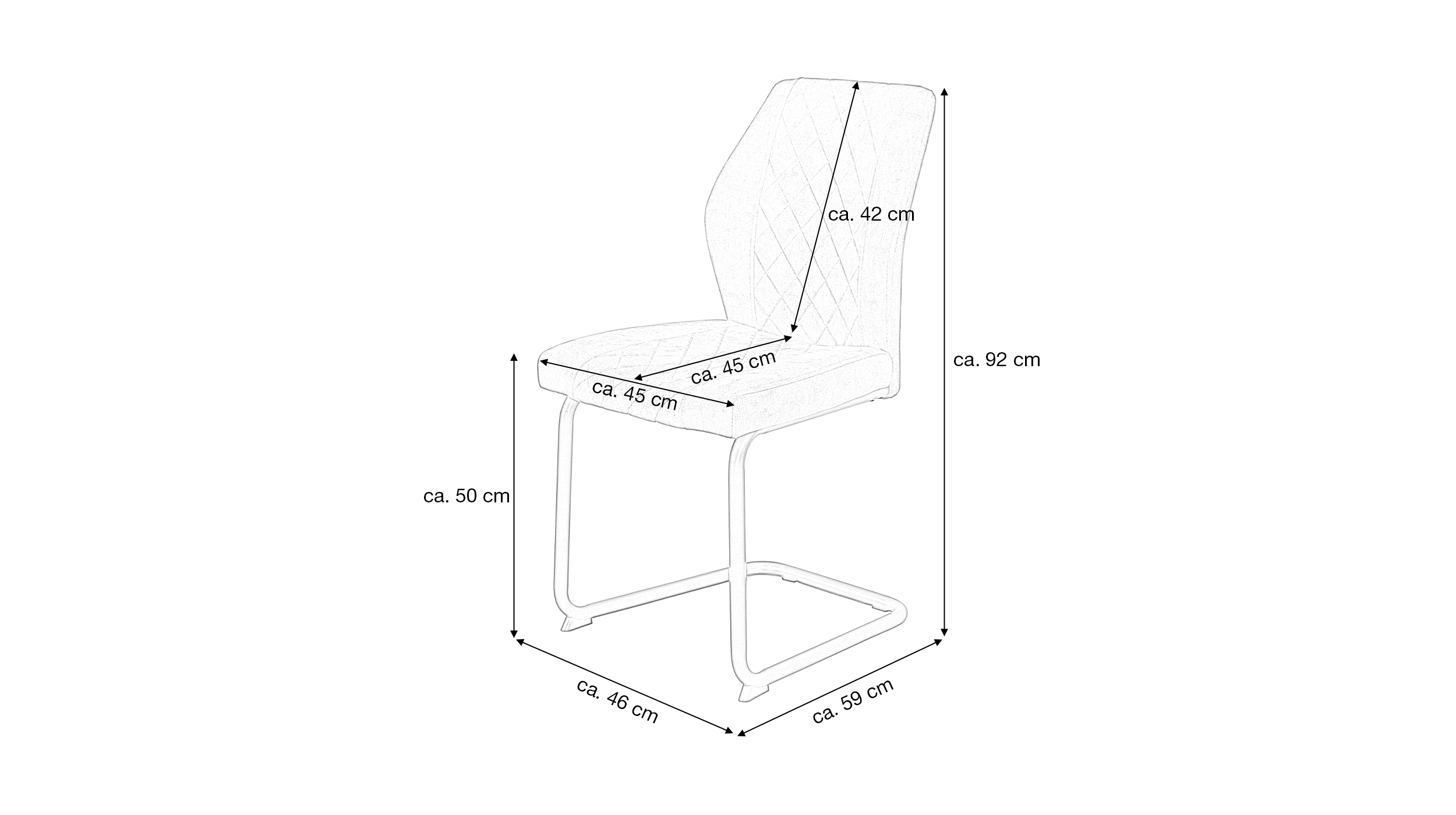 Schwingstuhl grau mit Microfaser Samtvelour - OLDE