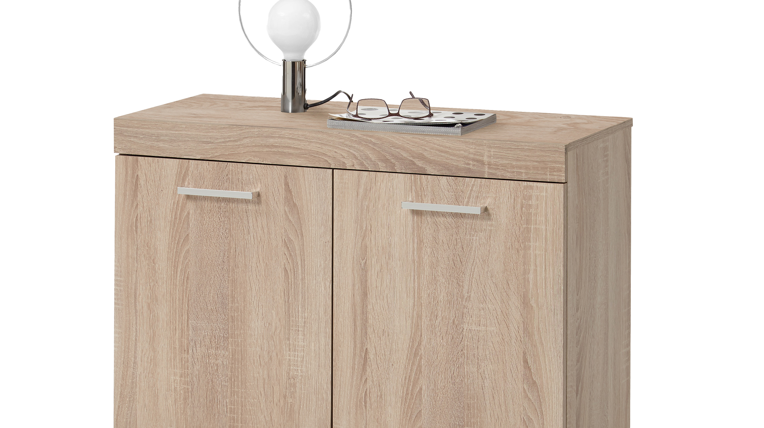 Kommode Eiche 80 x 50 cm - 2-türig - BRISTOL