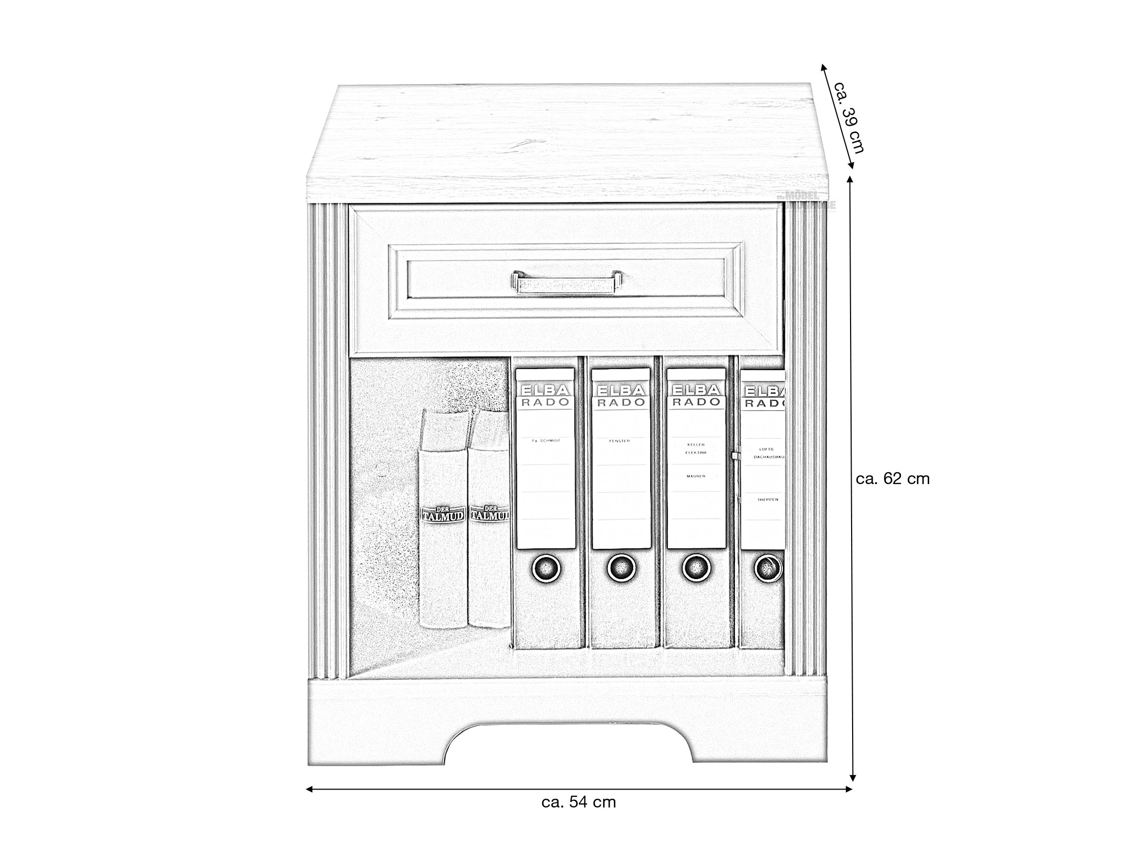 Standcontainer 54 x 62 cm graphit - Artisan Eiche - JASMIN Standcontainer 54 x 62 cm graphit - Artisan Eiche - JASMIN