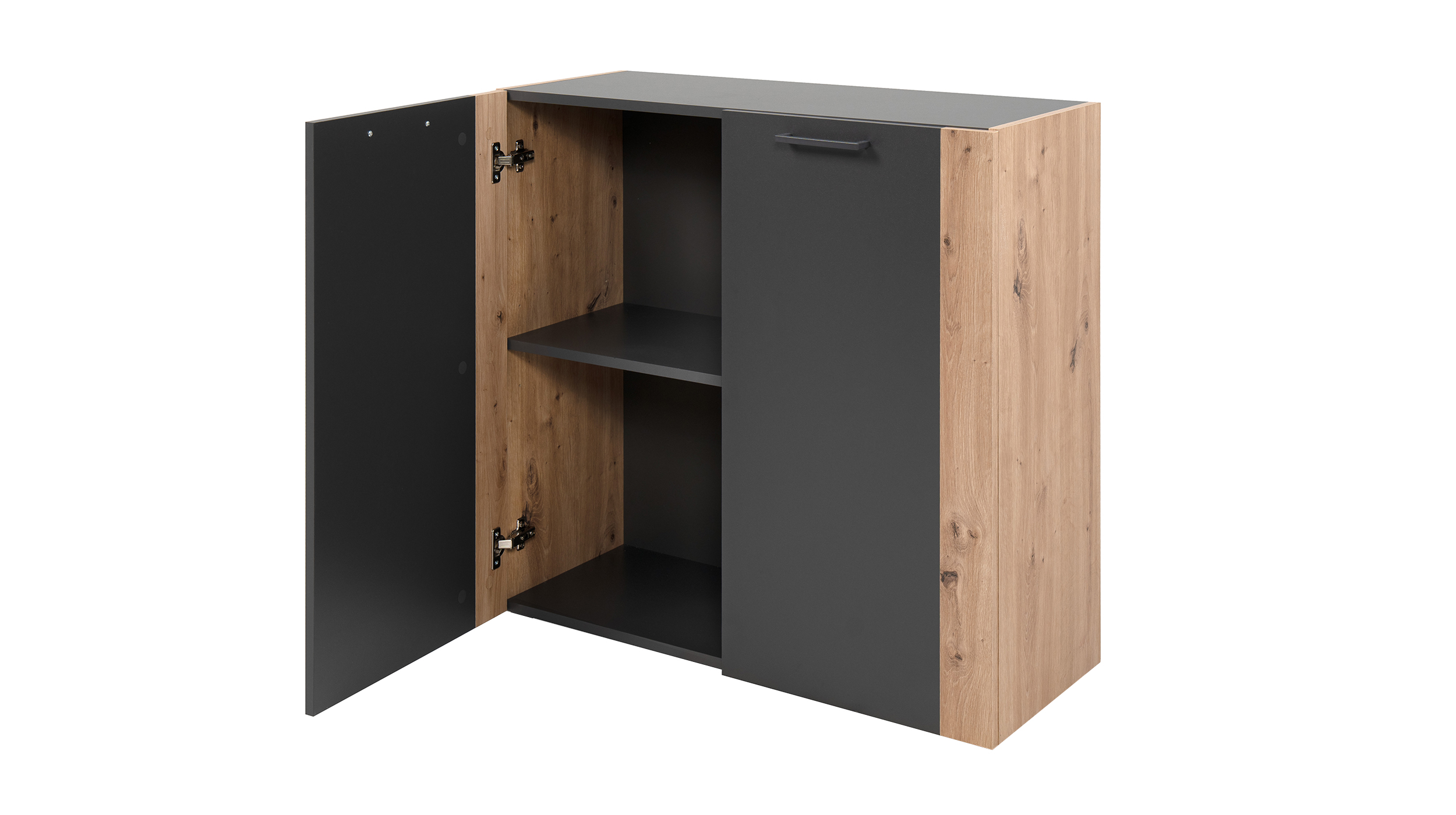 Kommode anthrazit Artisan Eiche 2-türig 89 x 35 cm - CENTO 