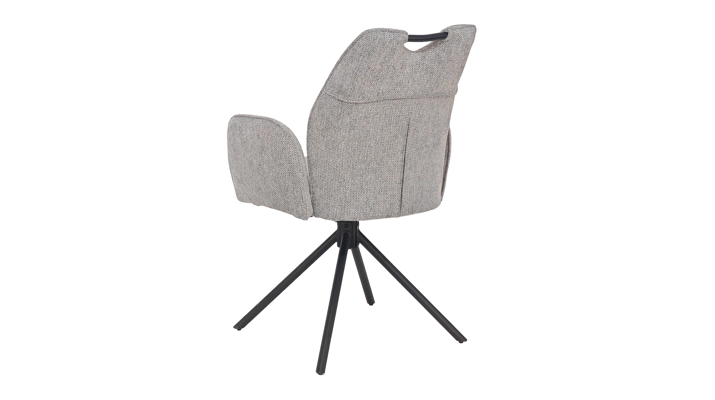 Armlehnstuhl hellgrau Drehstuhl - Webstoff Bezug - CARINA 