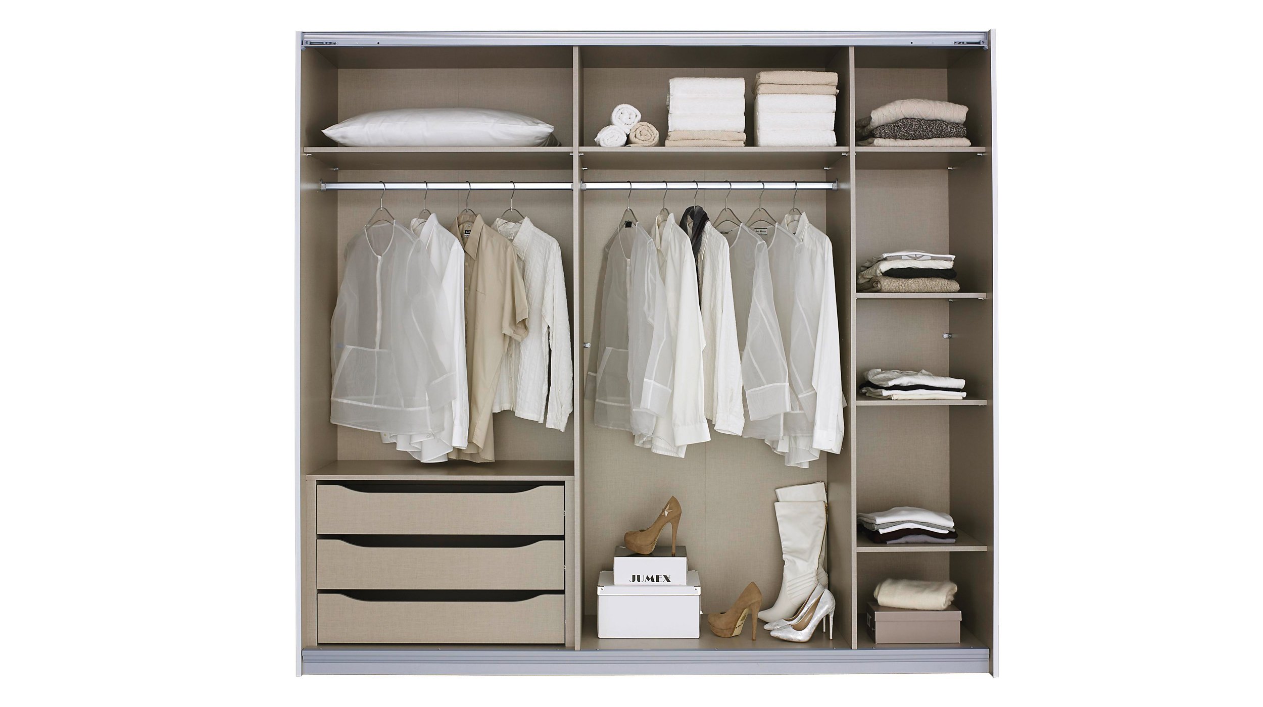Schwebetürenschrank grau 226 cm von rauch - Glasfront - QUADRA