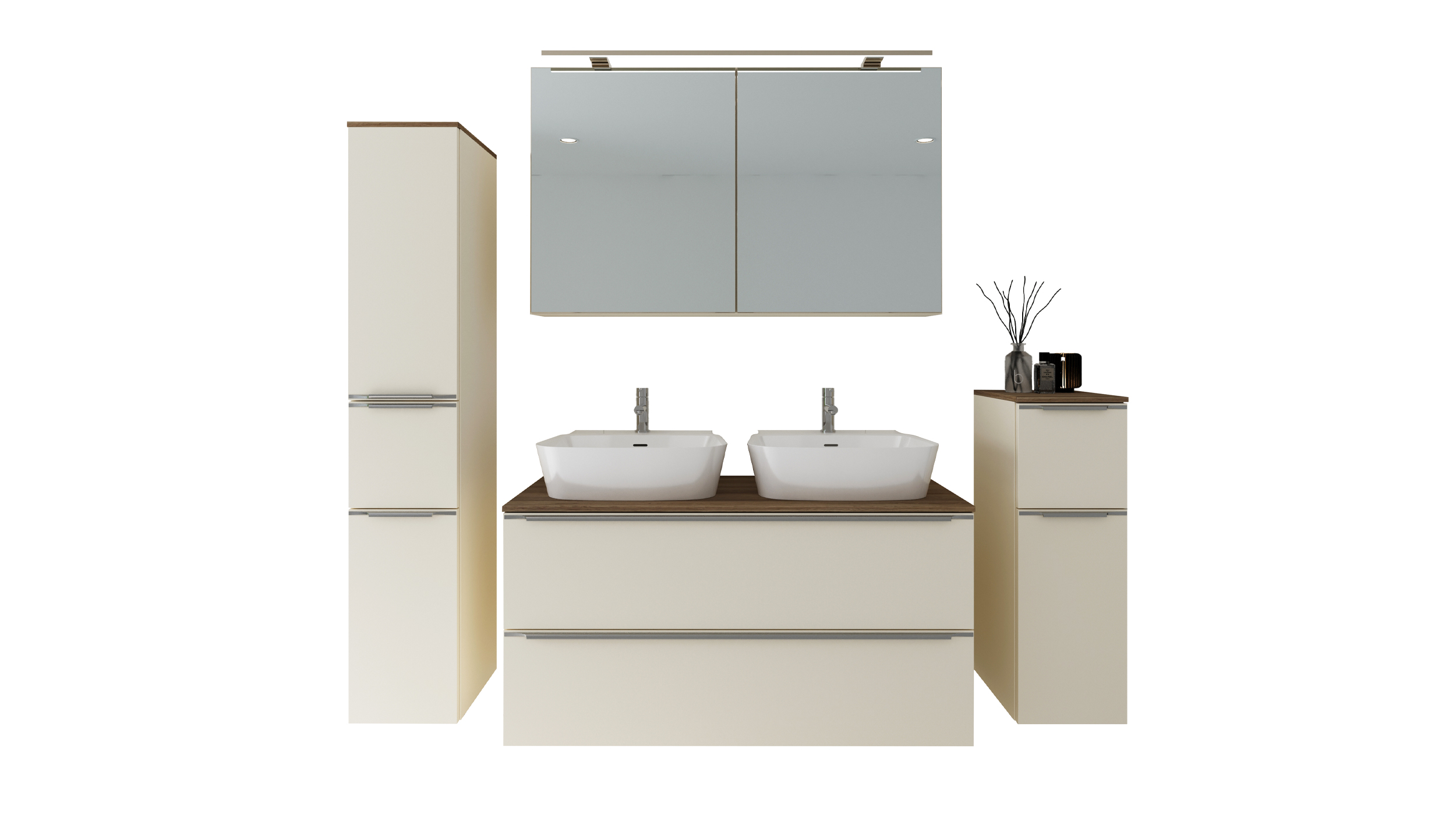 Badmöbel-Set Magnolia - 4 Teile - Waschtisch 120 cm - LEONEL