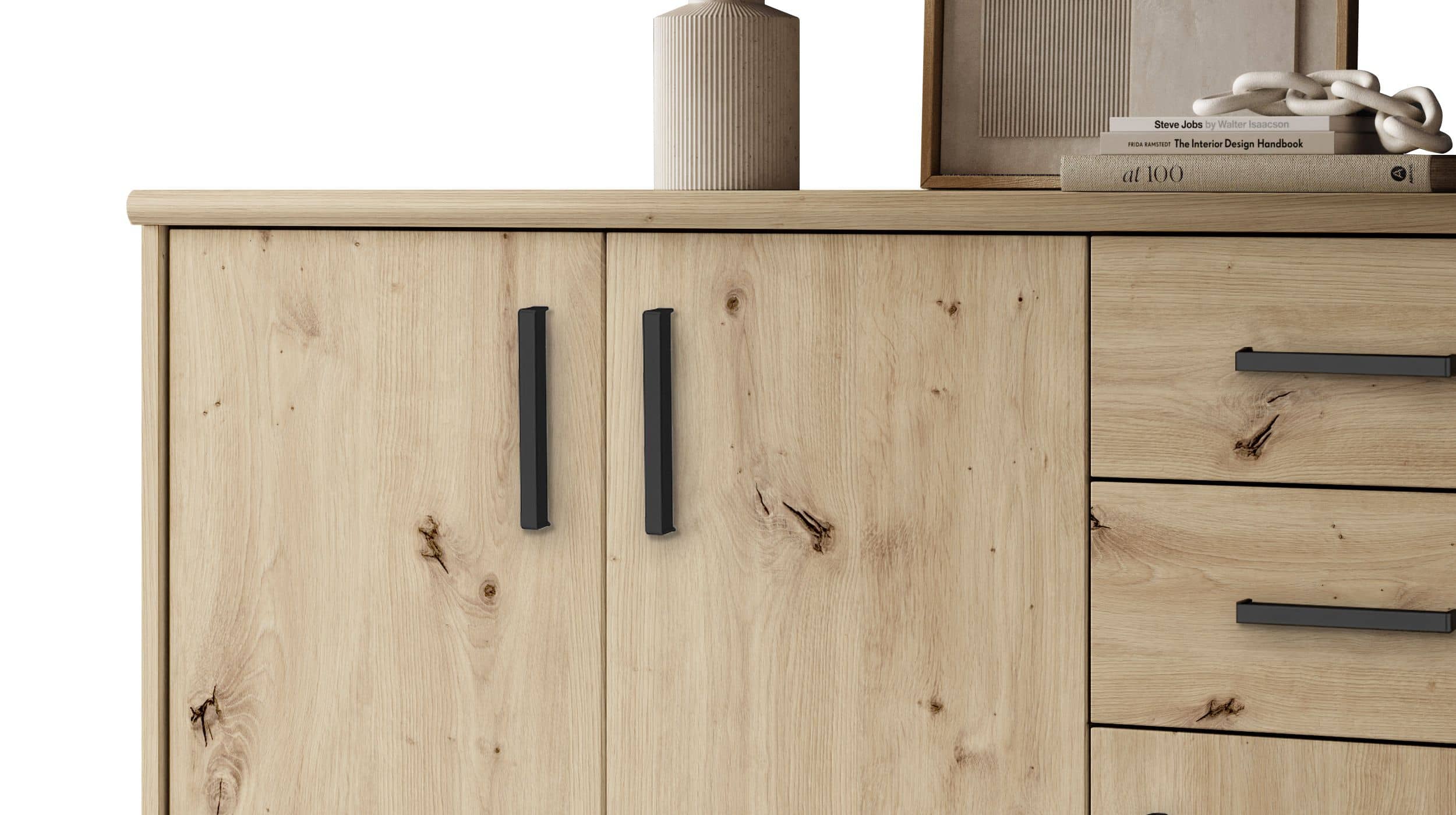 Kommode mit 2 Schubladen Artisan Eiche 109 x 50 cm - NELLY