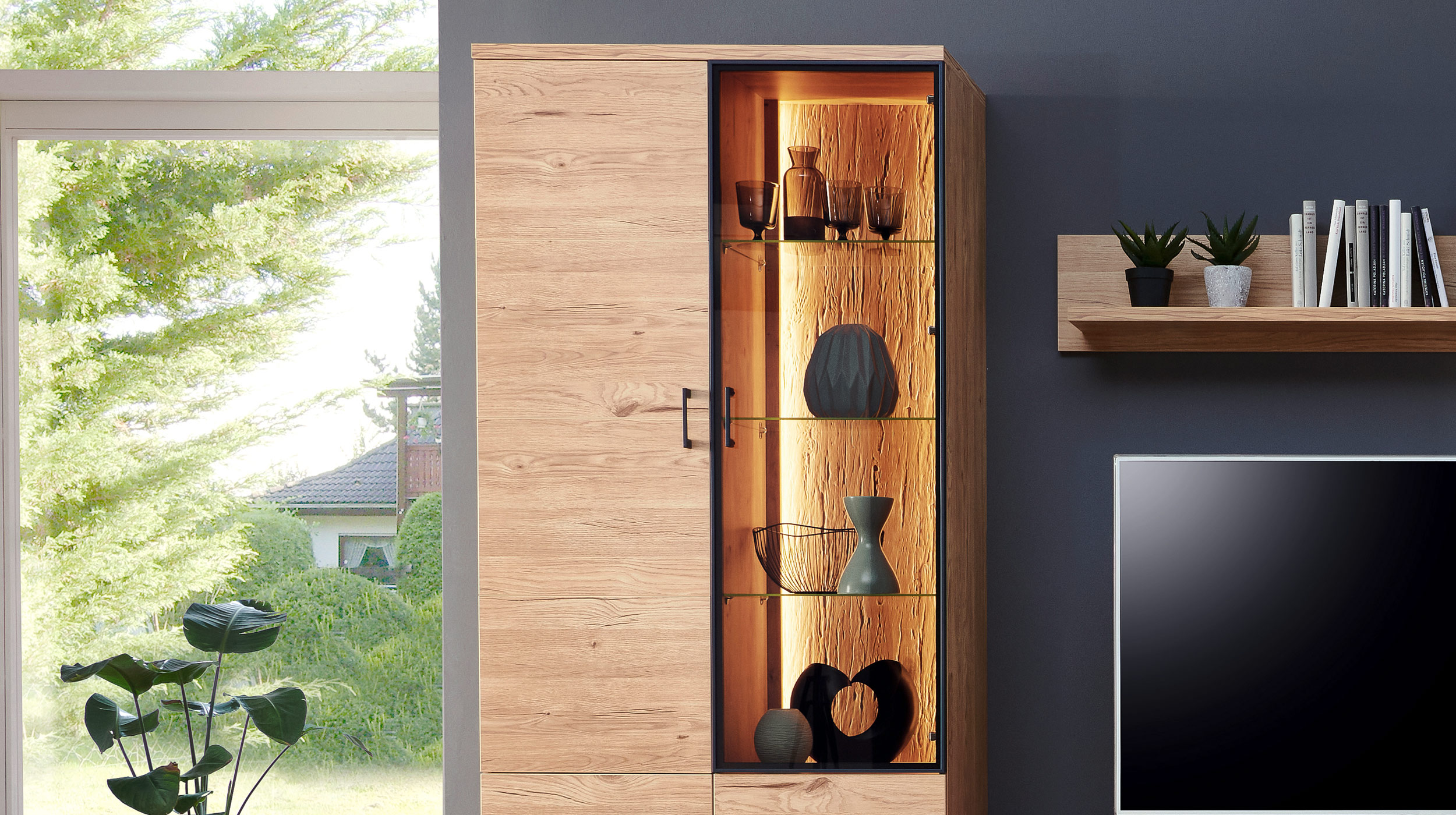 Wohnwand Gustavson Eiche 360 cm - Anbauwand- OLSBERG 