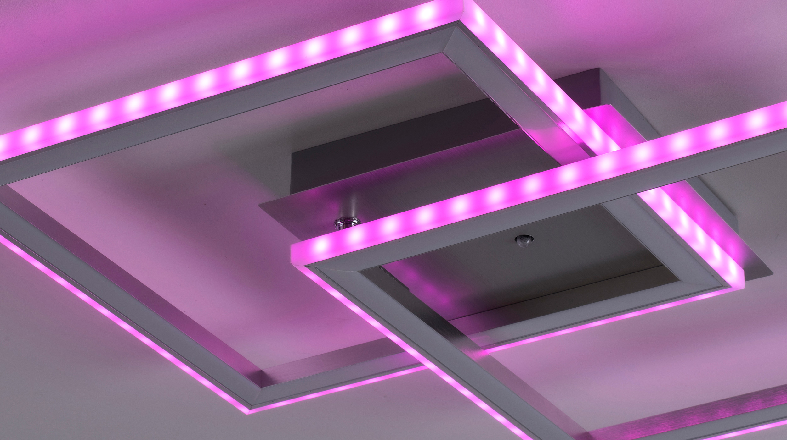 Deckenleuchte LED stahlfarben 45 cm mit RGB-Farbwechsel - FELIX Deckenleuchte LED stahlfarben 45 cm mit RGB-Farbwechsel - FELIX