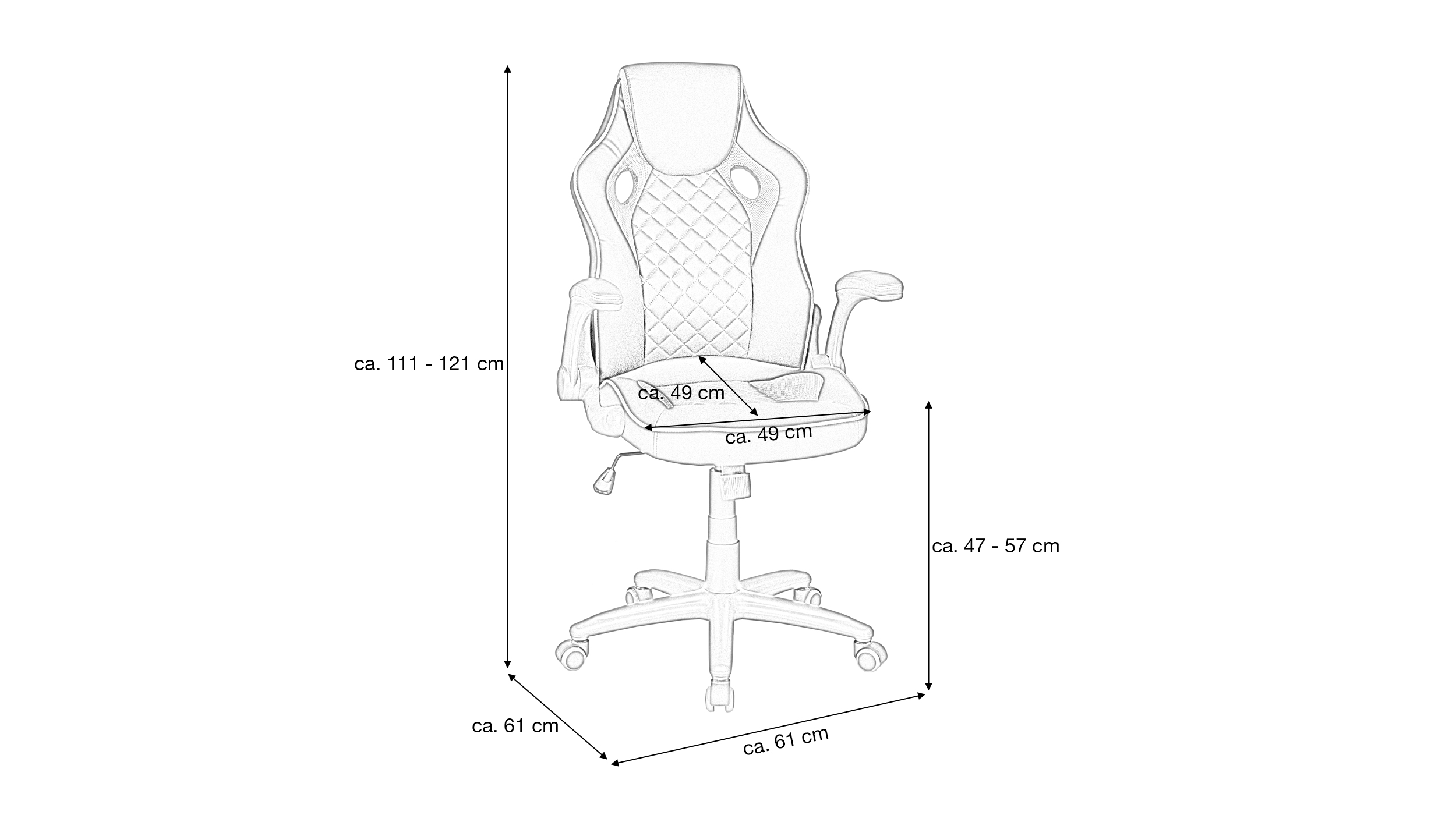 Gaming Stuhl Chefsessel Wippfunktion schwarz grün - BENT