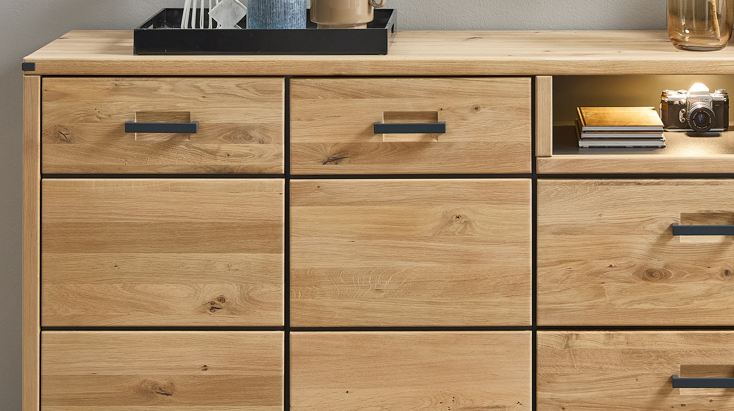 Sideboard mit Beleuchtung - Wildeiche - 219 cm - CATANIA