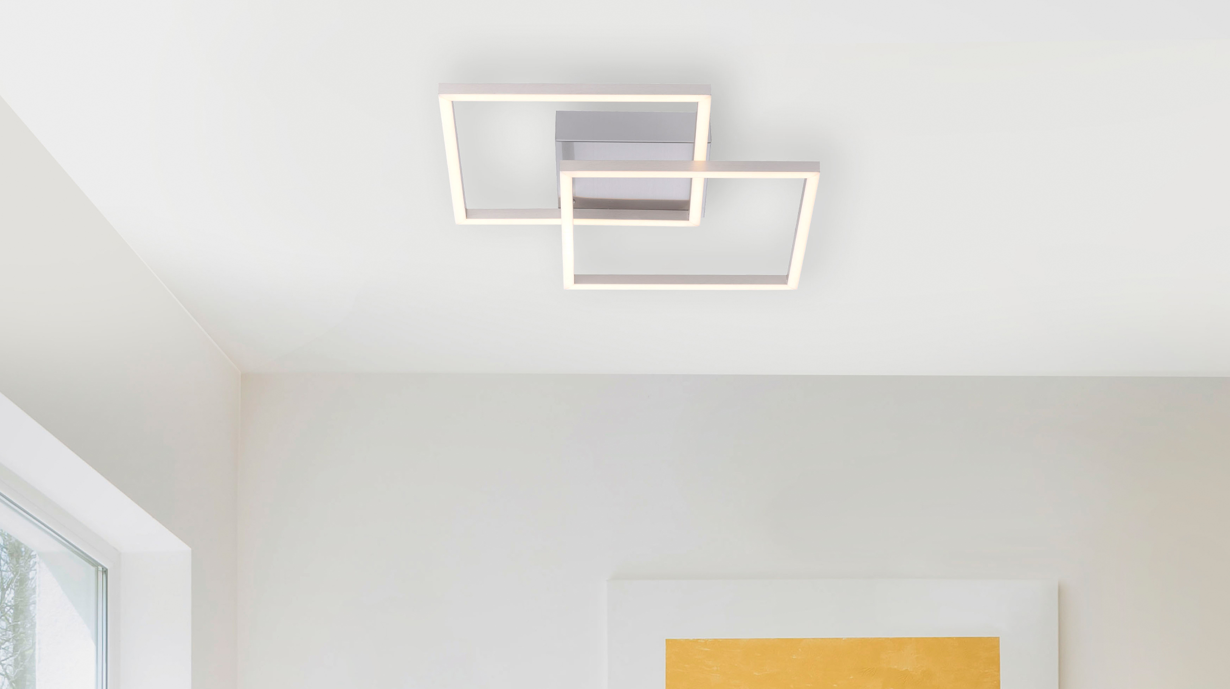 Deckenleuchte stahlfarben 36 x 7 cm 2 LED Paneele drehbar - IVEN