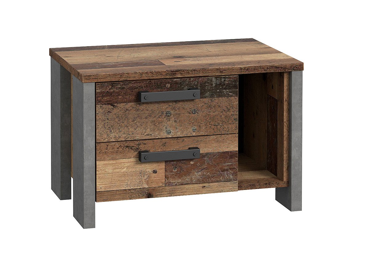 Nachttisch Old Wood - grau 62 x 42 cm - CLIF