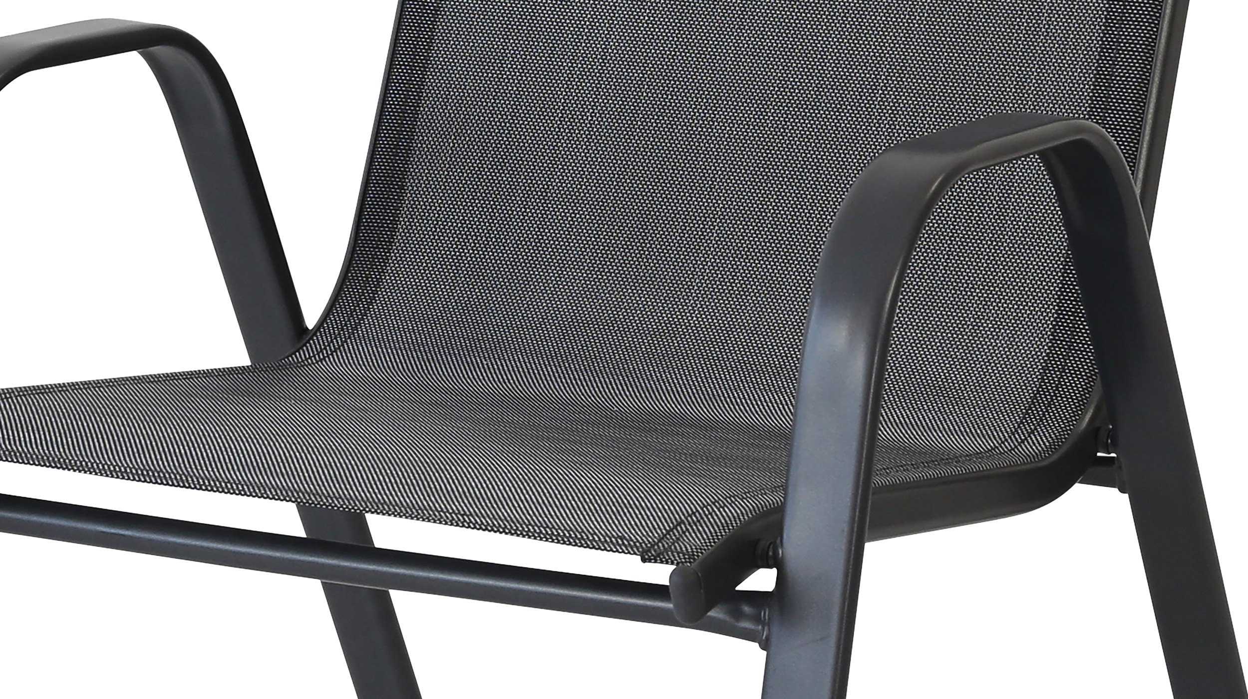 Gartenstuhl mit Armlehnen schwarz stapelbar - SOLEN