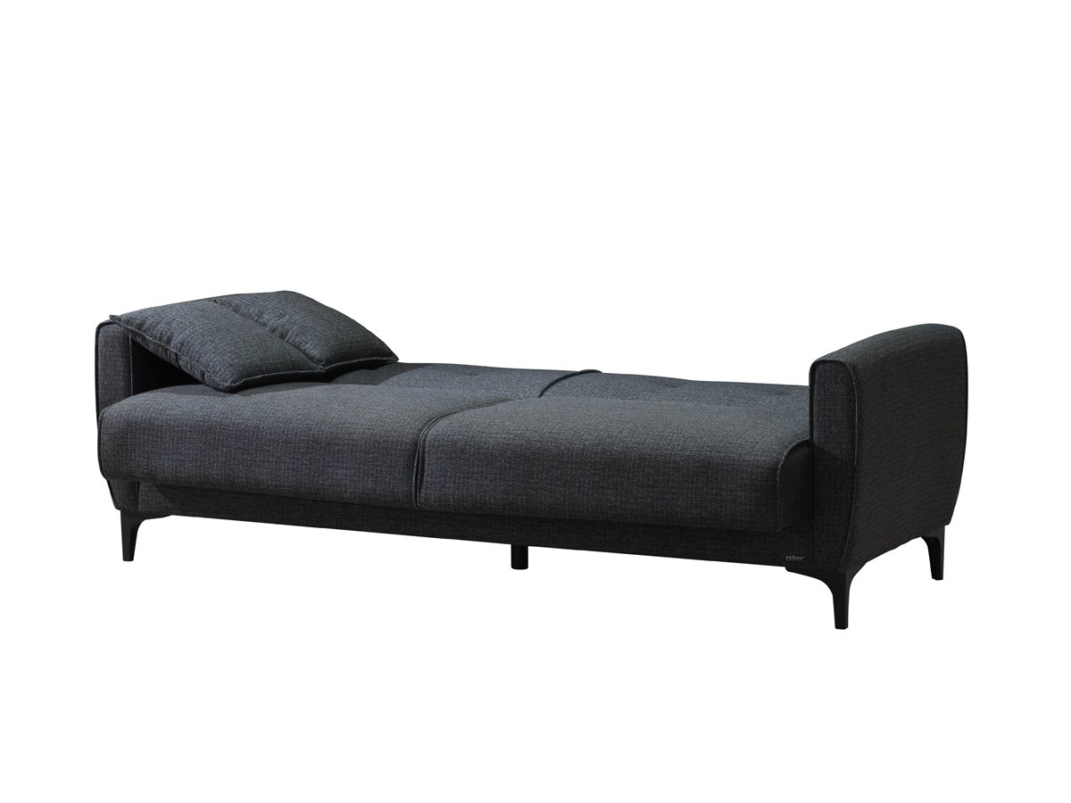 Einzelsofa anthrazit Schlaffunktion ausziehbar 3-Sitzer 208 cm - SAHIN
