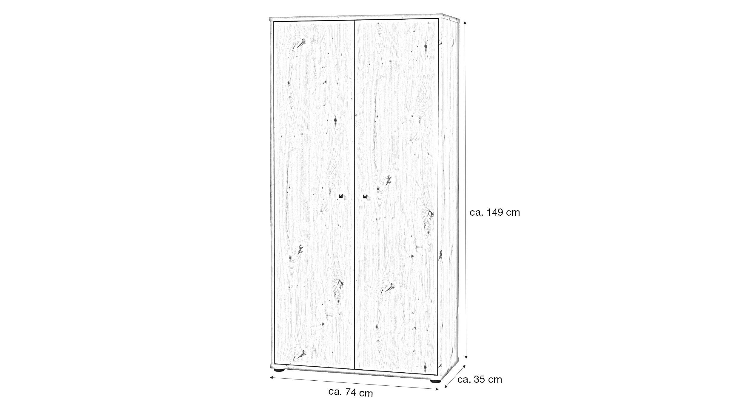 Mehrzweckschrank Artisan Eiche 74 x 35 cm - TEMPRA 
