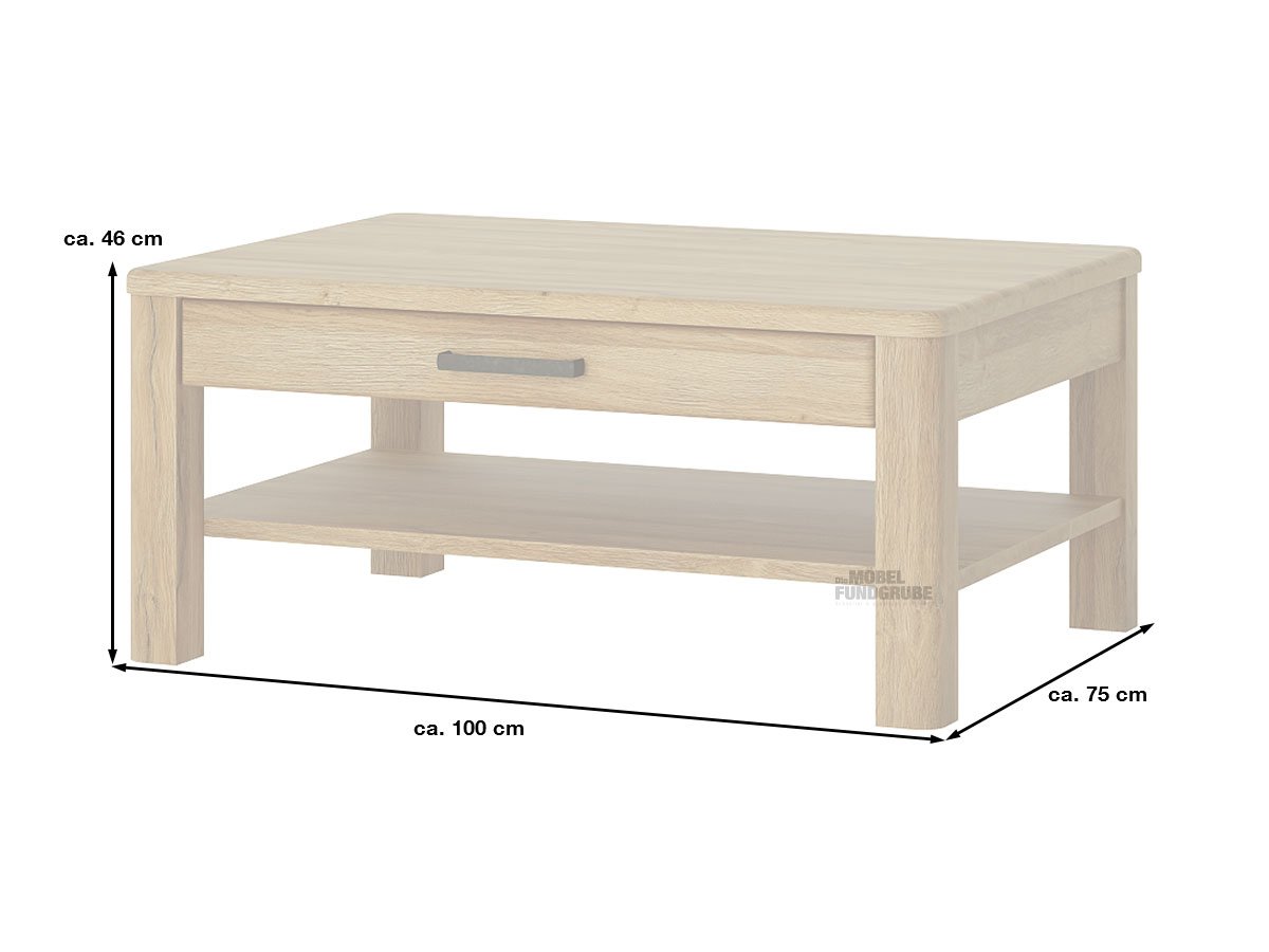 Couchtisch Grandson Eiche 100 x 75 cm - CORTINA