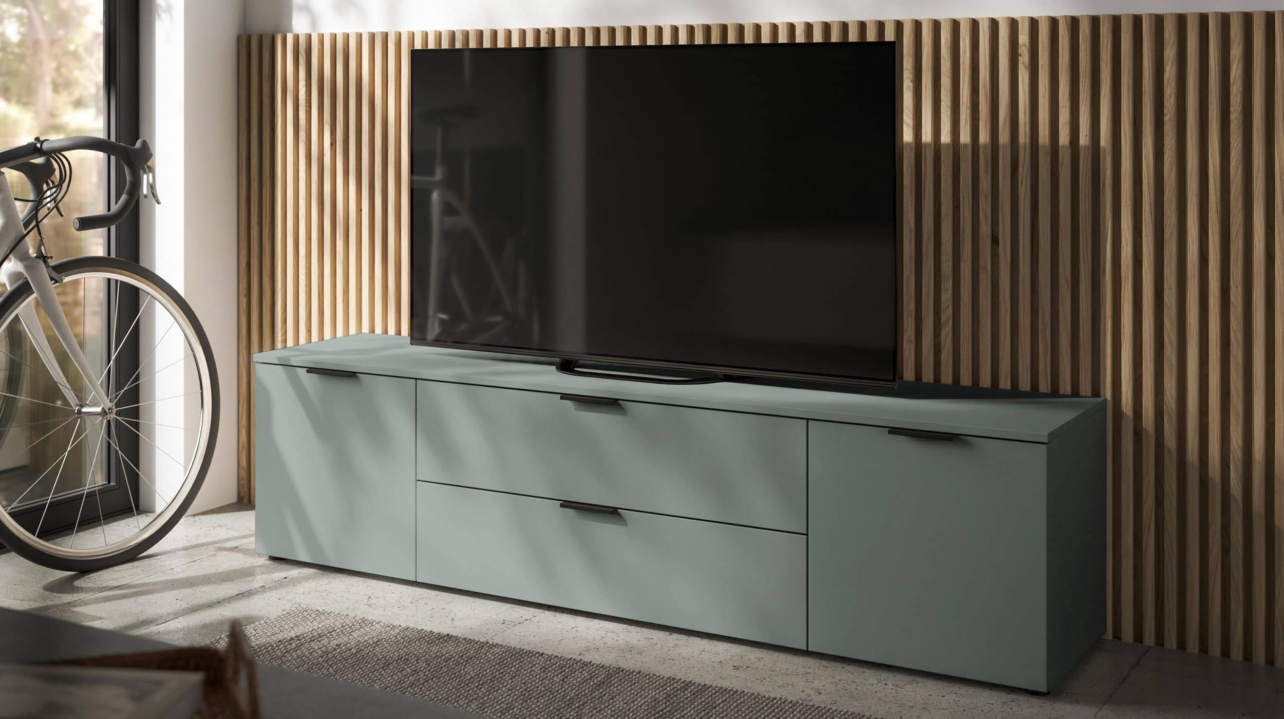 TV - Lowboard grün 180 cm TV-Board - LINZ