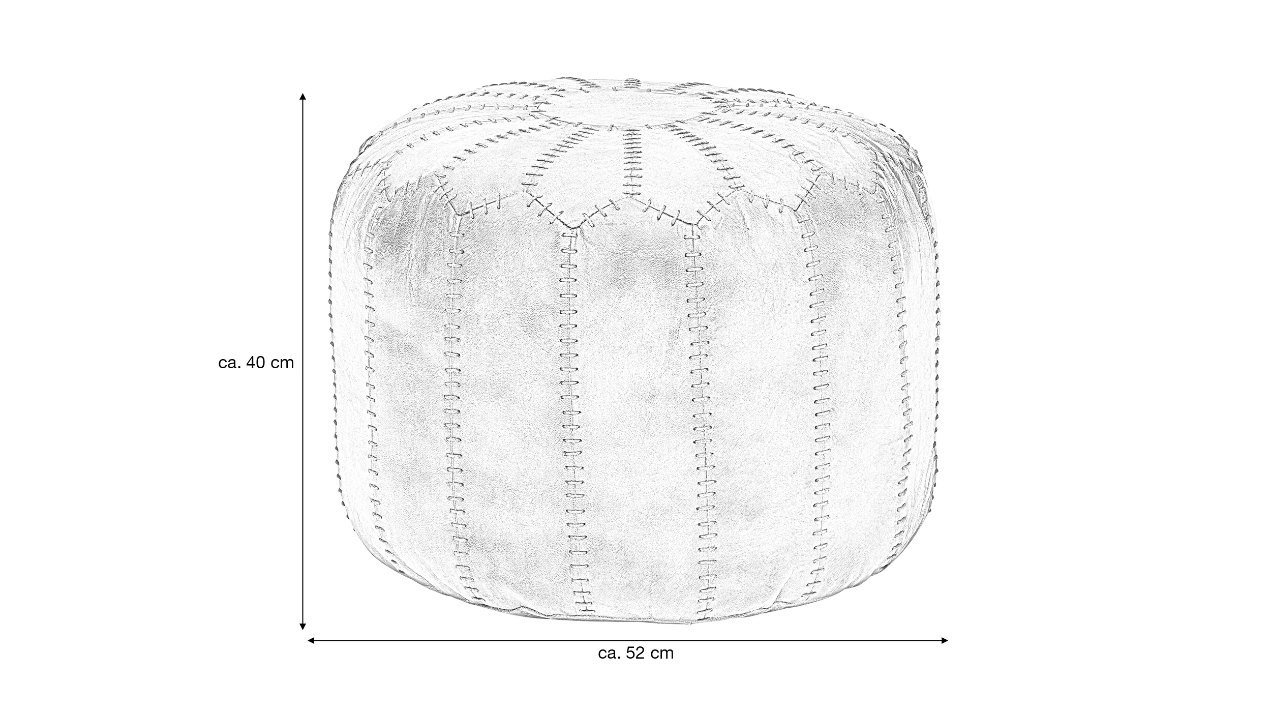 Sitz- & Fußhocker 52 x 52 cm braun Echtleder - VILT