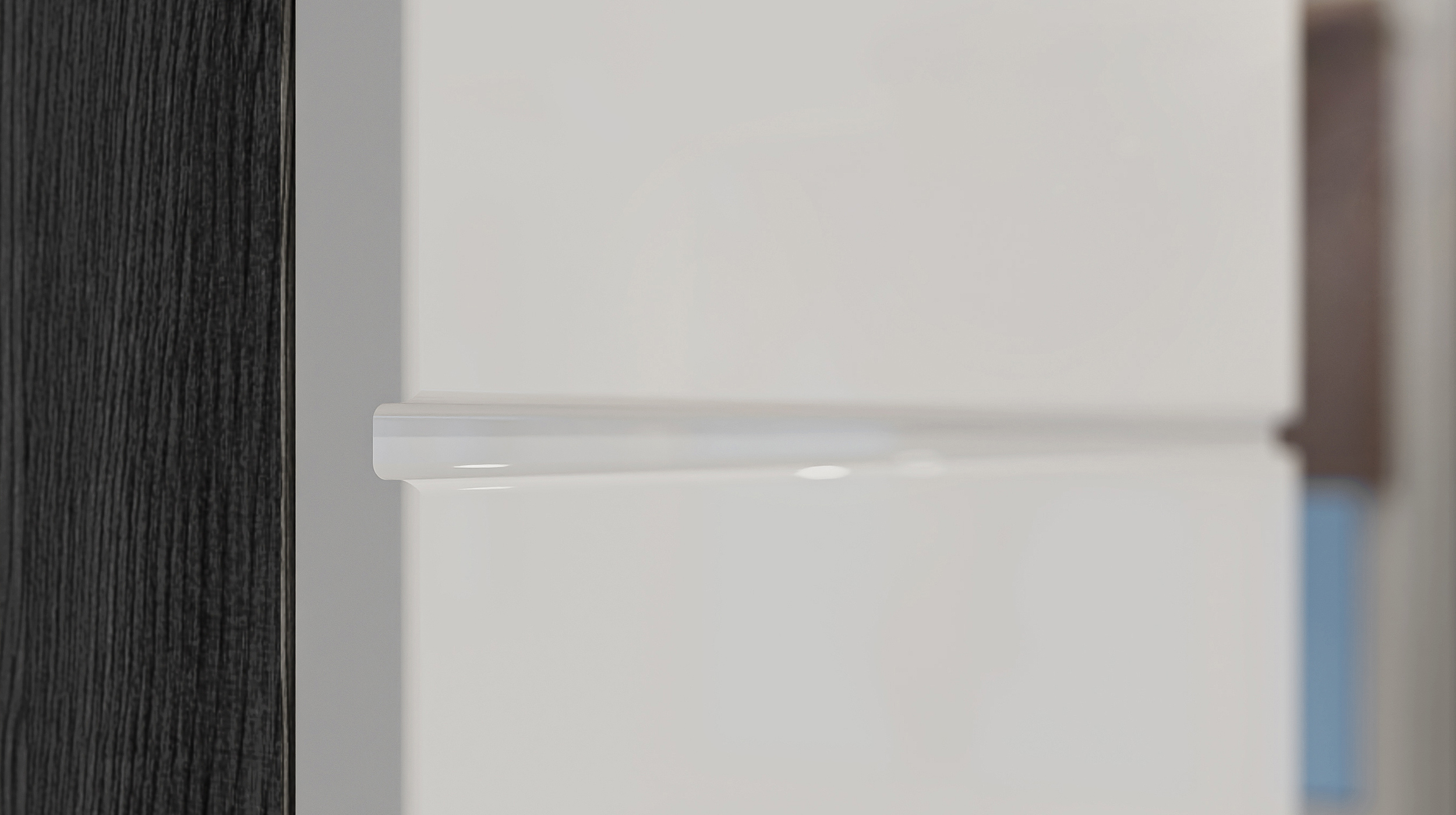 Bad Hochschrank weiß hochglanz - grau 2 Türen Breite 37 cm - SCOUT