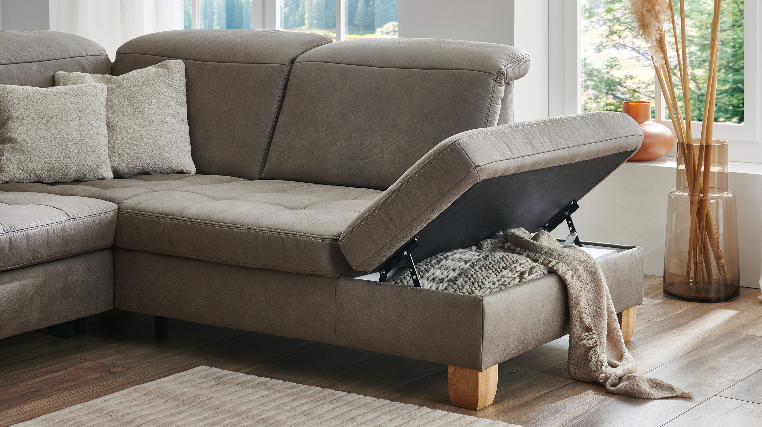 Couchliebe Wohnlandschaft planbar - Taurus platin - Premium Version - FRATELLO 