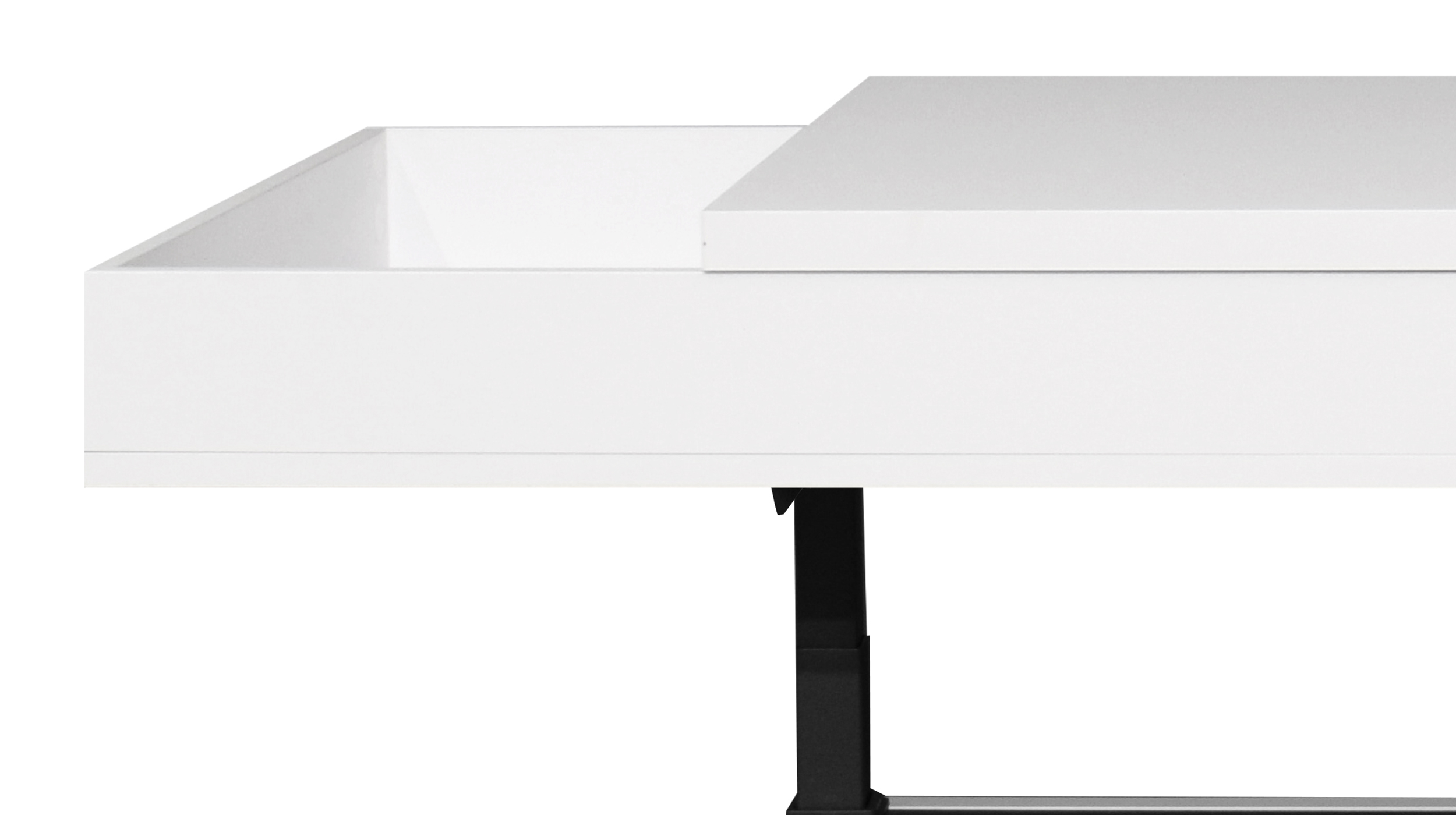 Couchtisch höhenverstellbar weiß 110 x 60 cm - LIFT