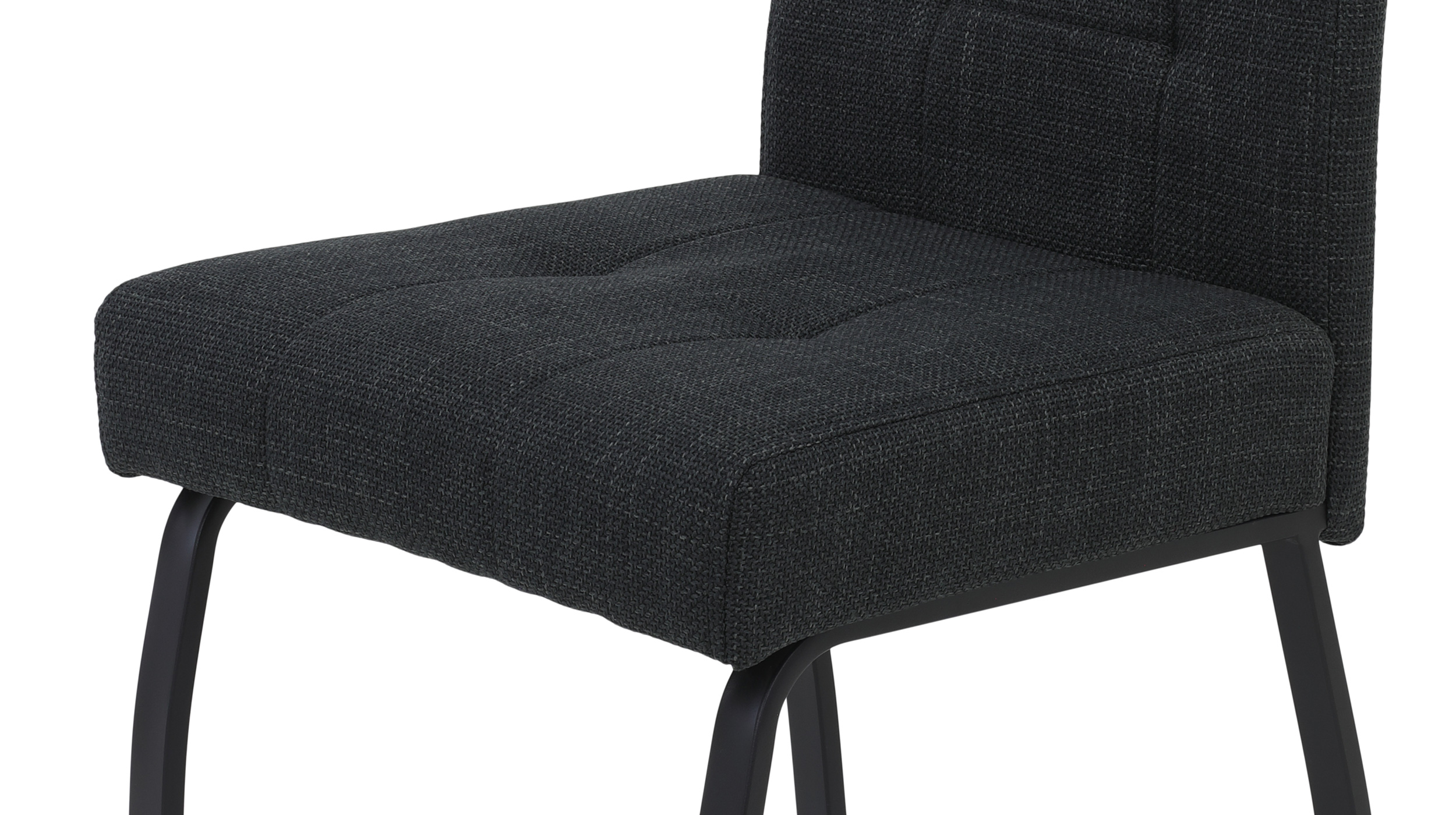 Polsterstuhl anthrazit Metallgestell Microfaser Webstoff - LAILA