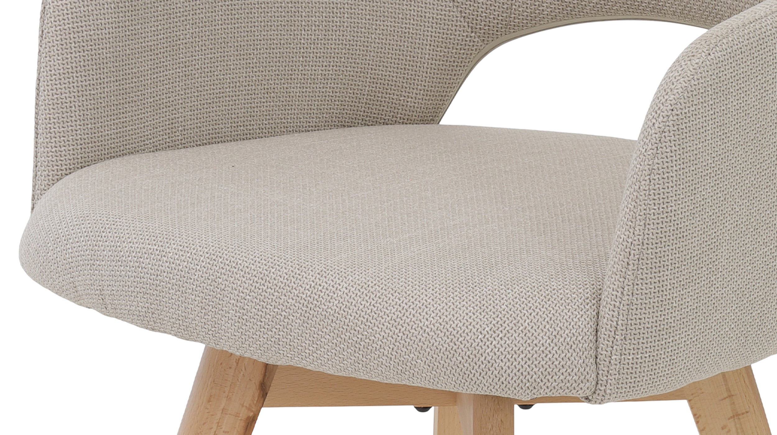 Armlehnstuhl beige Drehstuhl Microfaser Webstoff - STADE