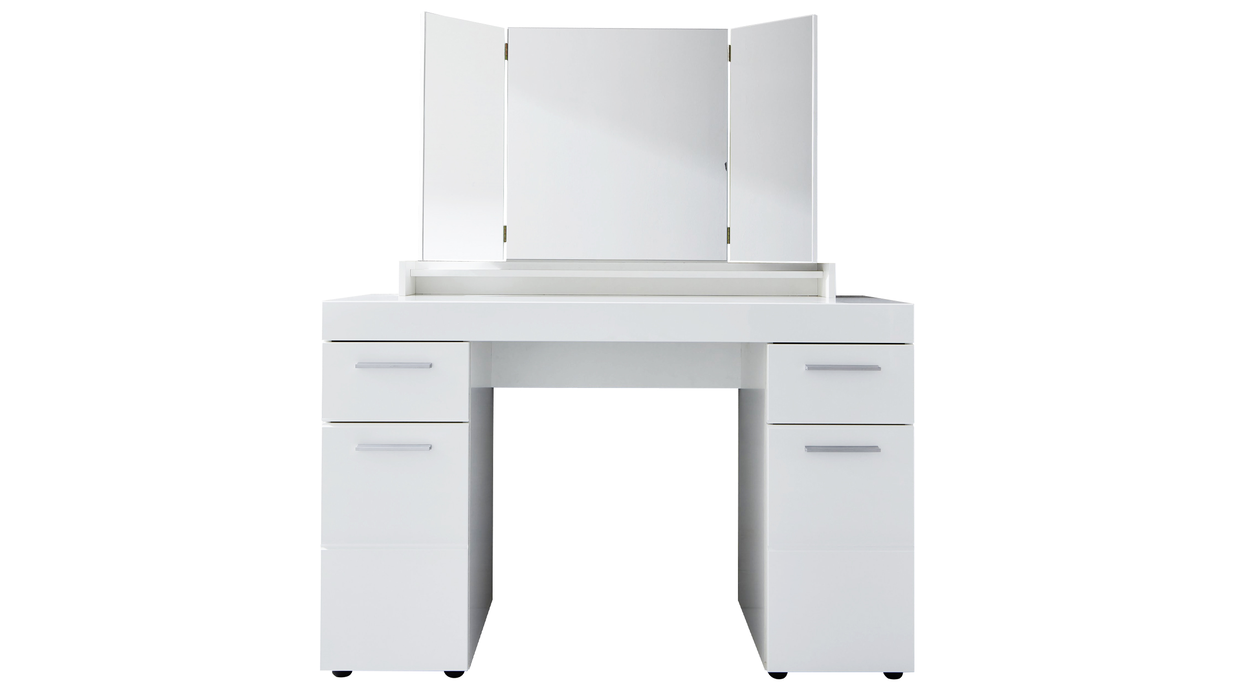 Schminktisch weiß hochglanz 120 cm mit Spiegel - AMANDA