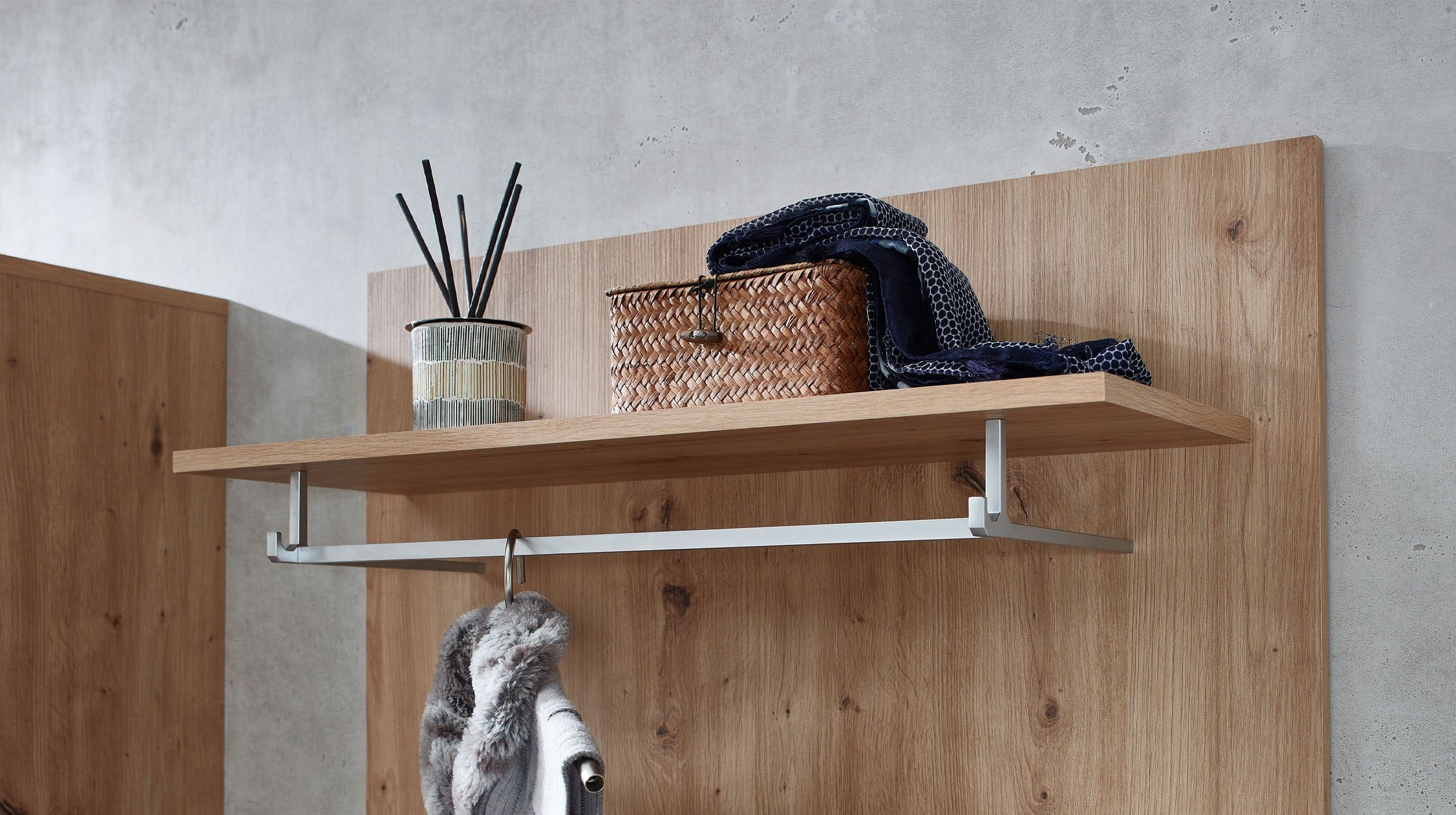 Wandgarderobe Paneel Artisan Eiche 84 cm - FUN