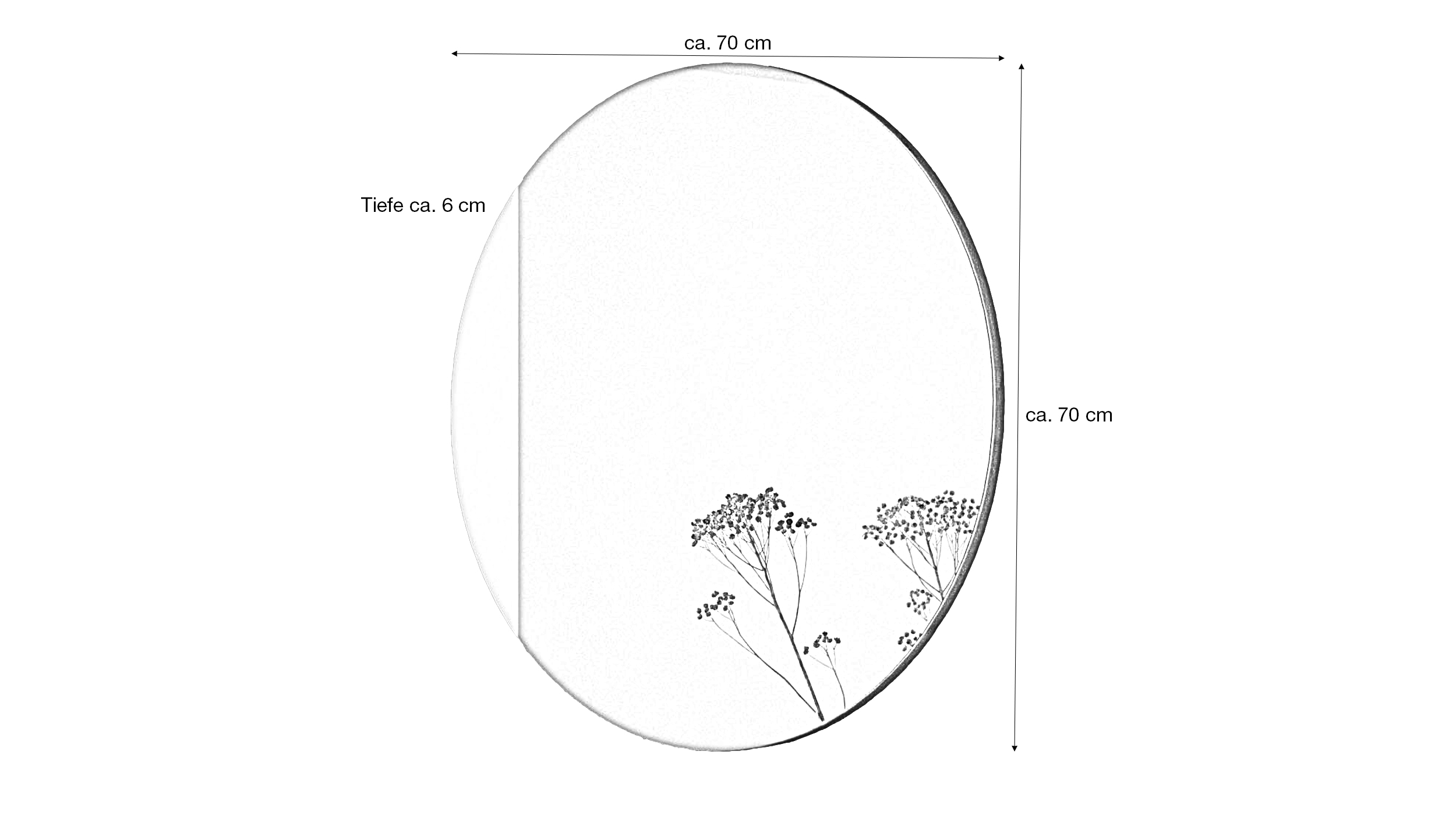 Wandspiegel Artisan Eiche rund 70 cm - DRIVE 