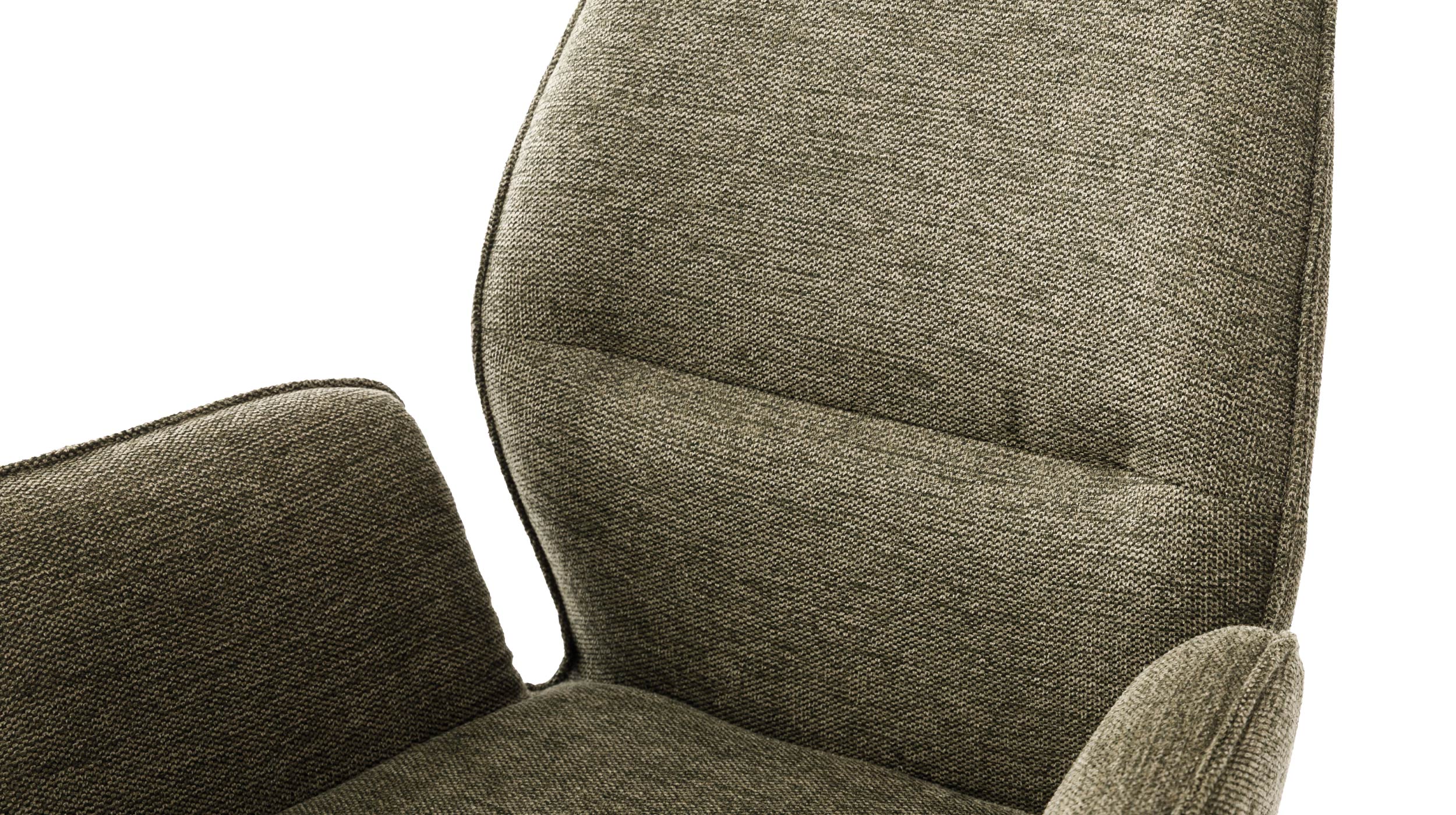 Armlehnstuhl olive Drehstuhl Stoffbezug Chenille Optik - GREYTON