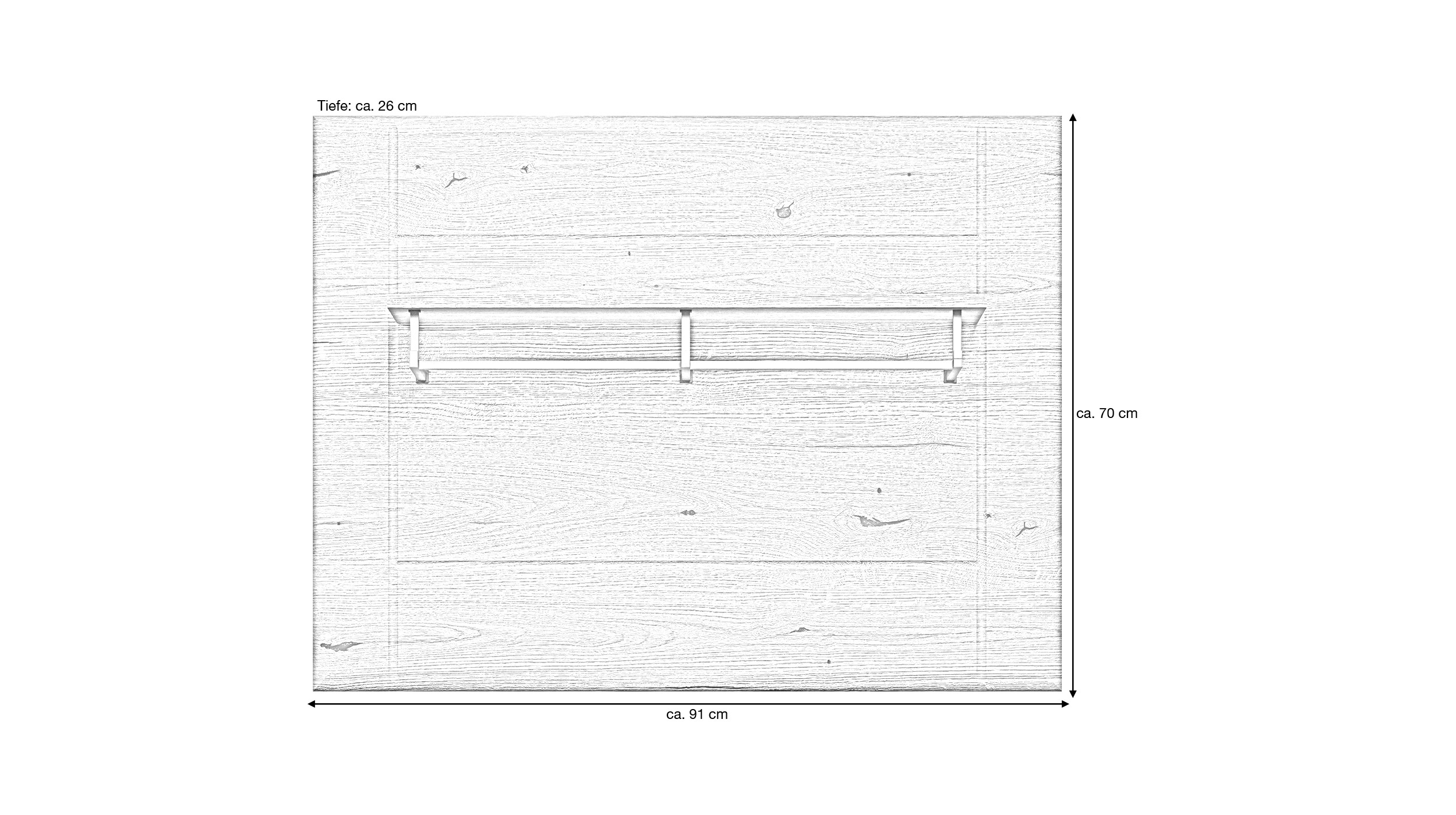 Wandgarderobe Paneel 91 x70 cm Eiche - JARON  Wandgarderobe Paneel 91 x70 cm Eiche - JARON