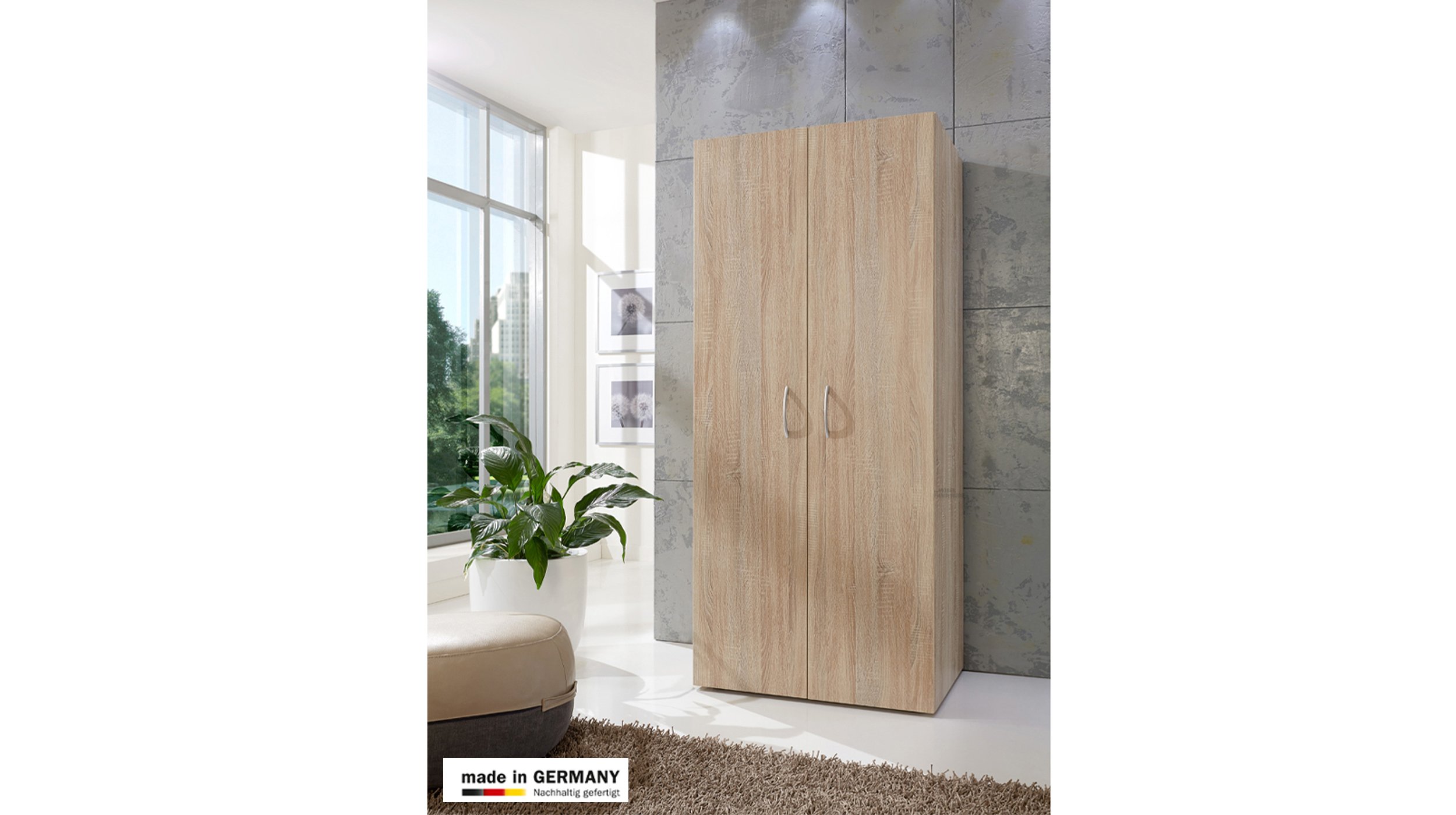 Kleiderschrank Sägerau Eiche - 70 cm - MULTIRAUMKONZEPT