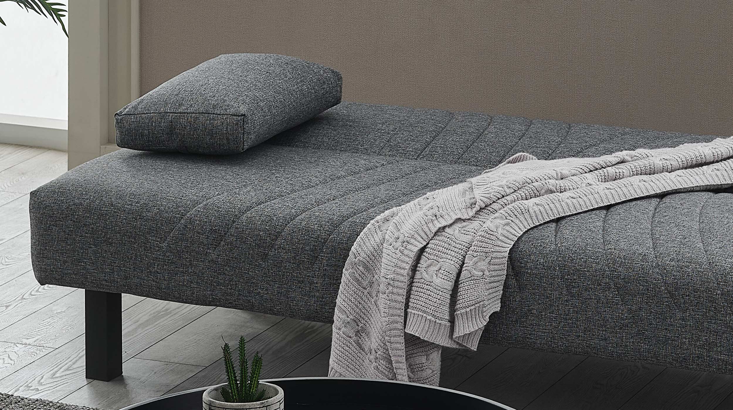 Einzelsofa 3-Sitzer grau Schlaffunktion 190 cm - RADOO