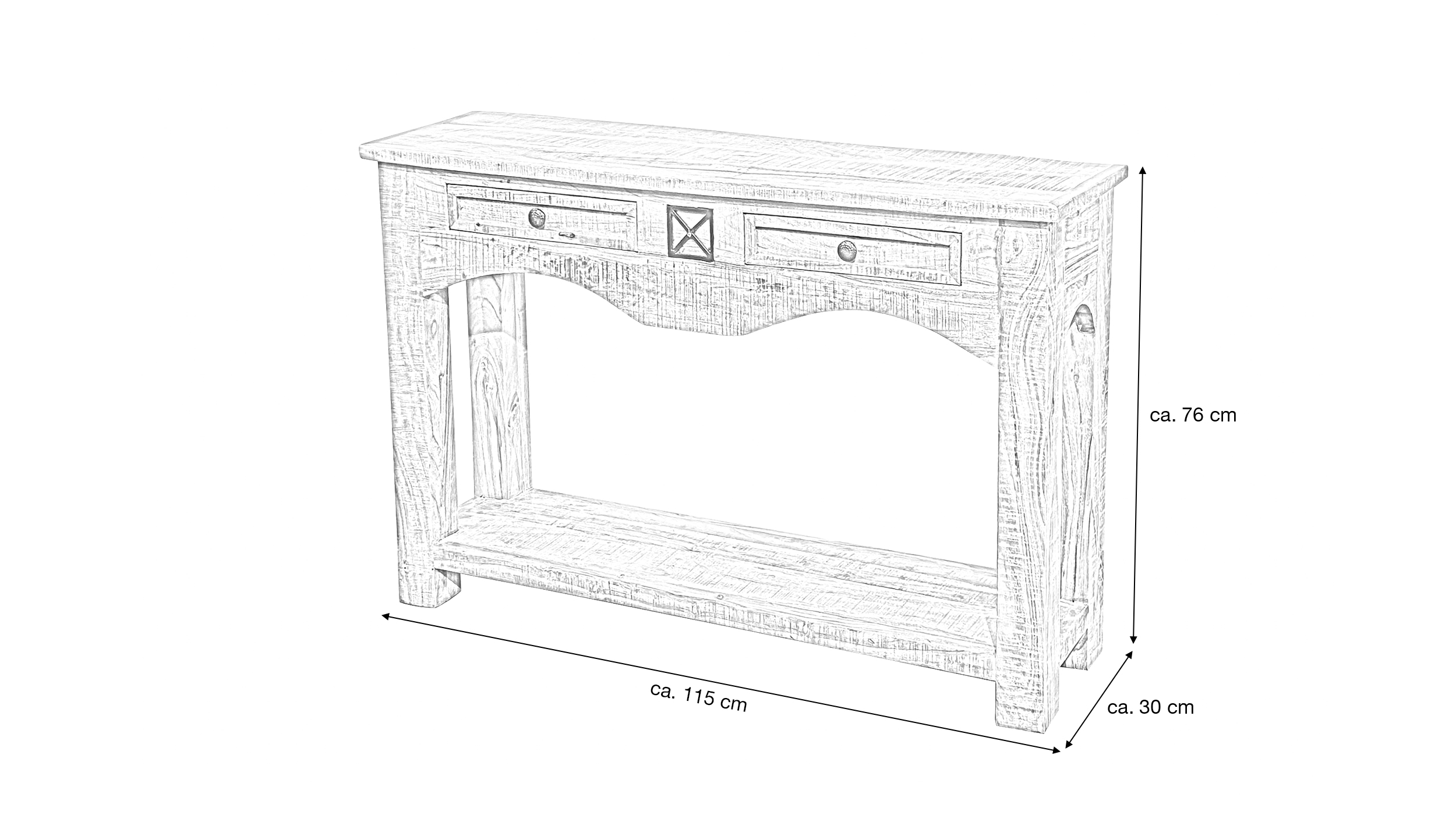 Standregal Akazie massiv lackiert 115 cm - montiert - ACANO