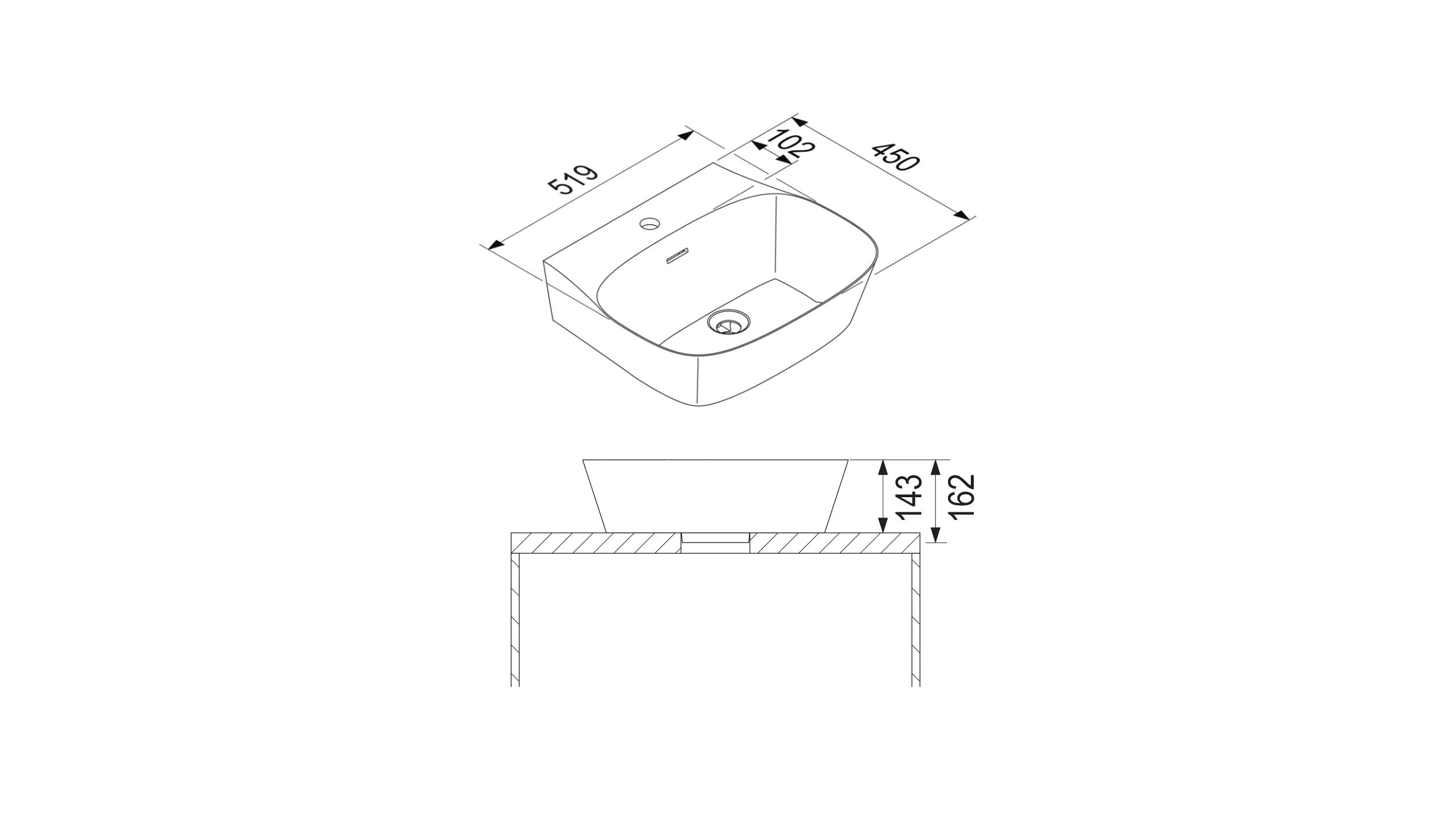Badmöbel-Set Magnolia - 3 Teile mit MS - Waschtisch 120 cm - LEONEL