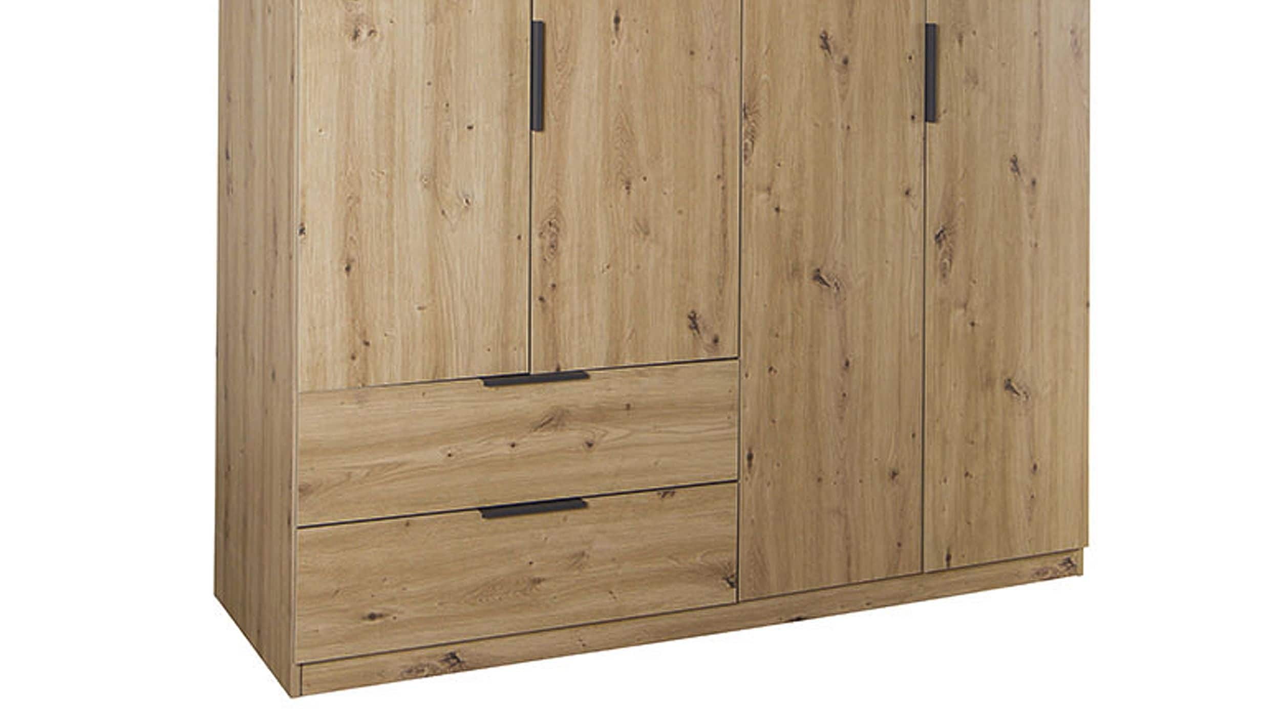 Kleiderschrank mit Schubladen 4-türig Eiche 162 cm - ESPRESSO