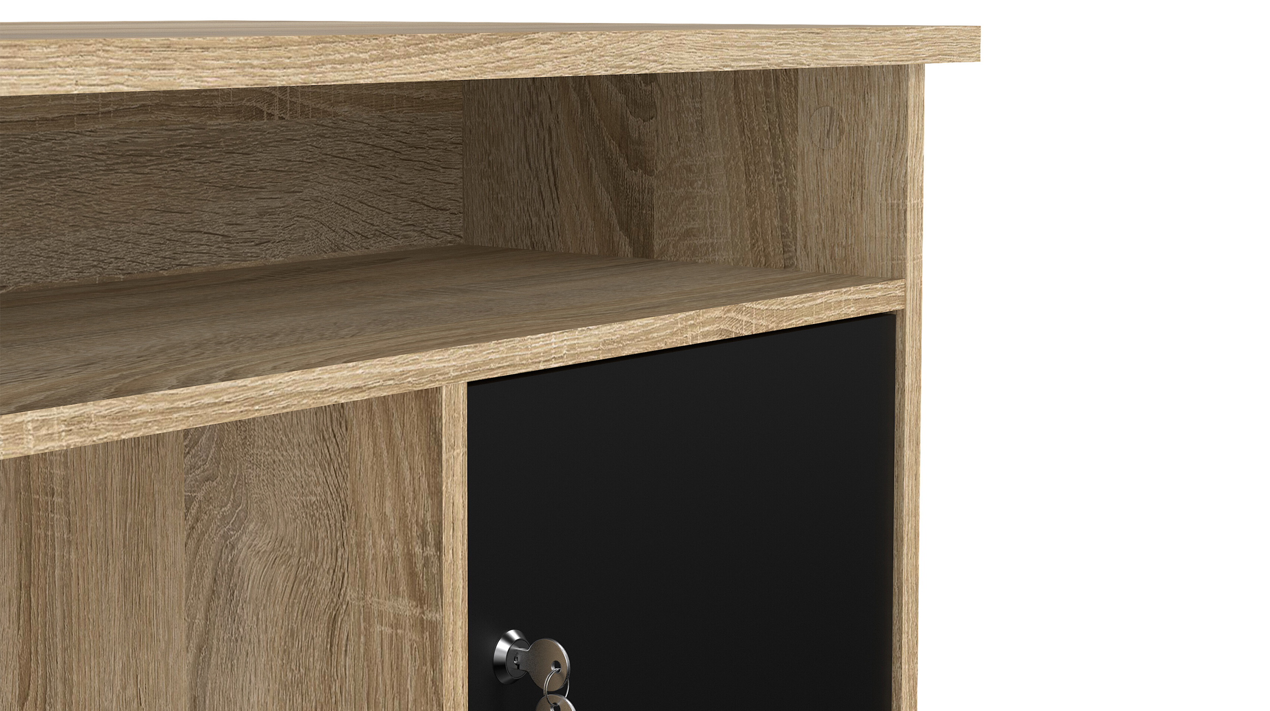 Computerschreibtisch schwarz Eiche 126 x 55 cm - FUNCTION