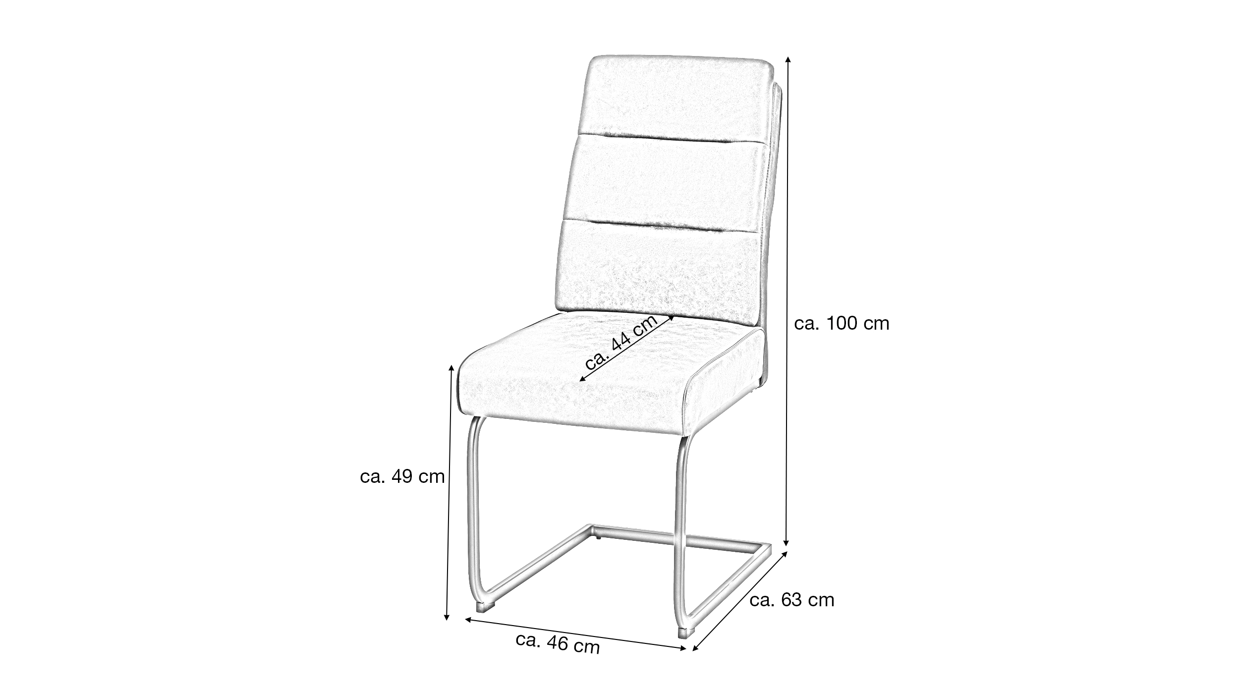 Schwingstuhl Microfaserbezug anthrazit Metallgestell schwarz - MARGA