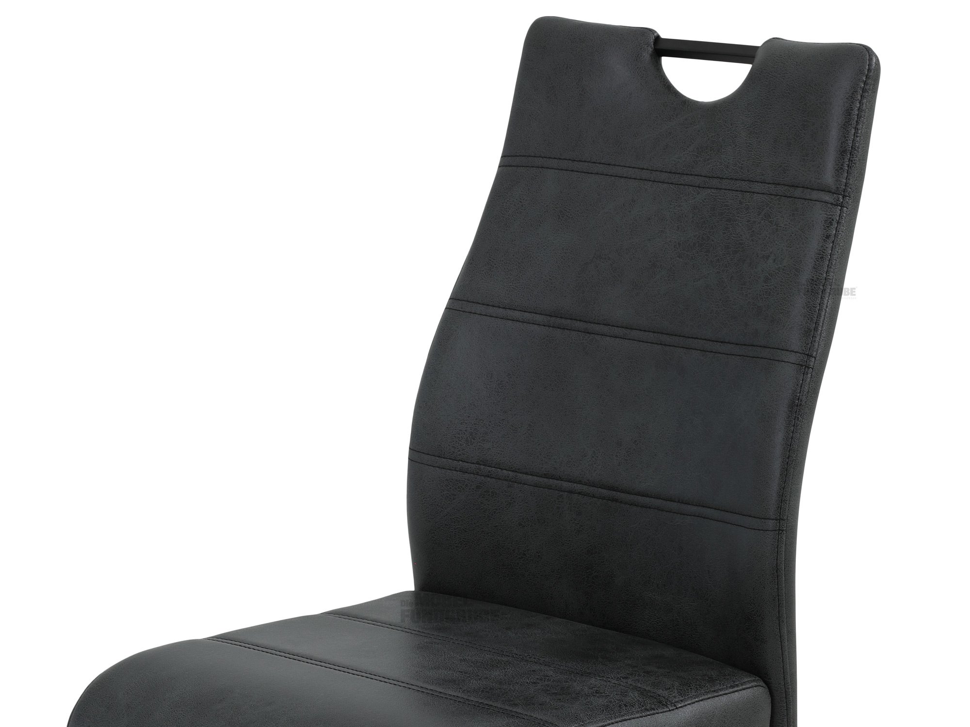 Schwingstuhl für Esszimmer anthrazit Microfaser - MELINA